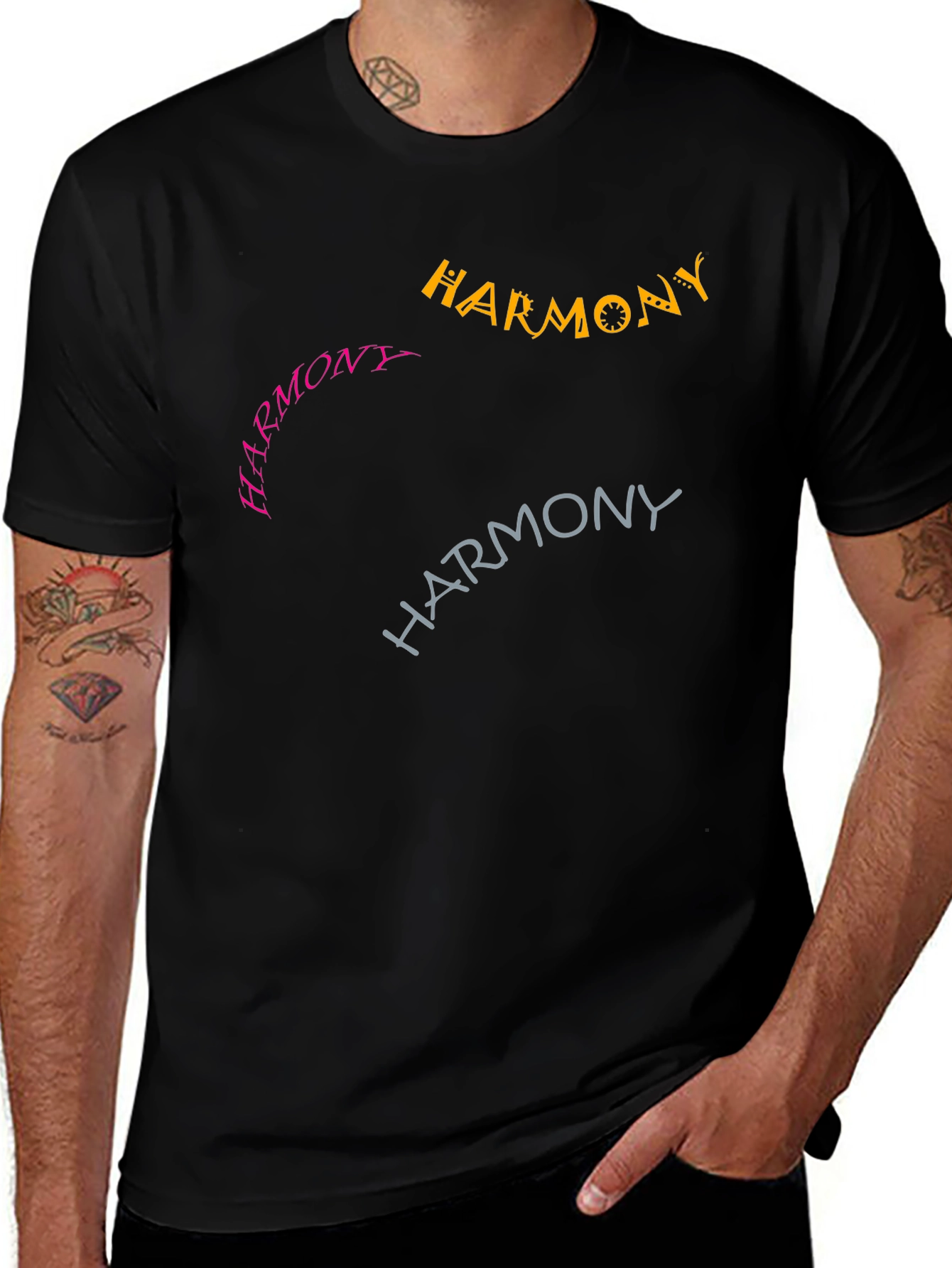 Harmony Tee - Graphic Design Black T-Shirt