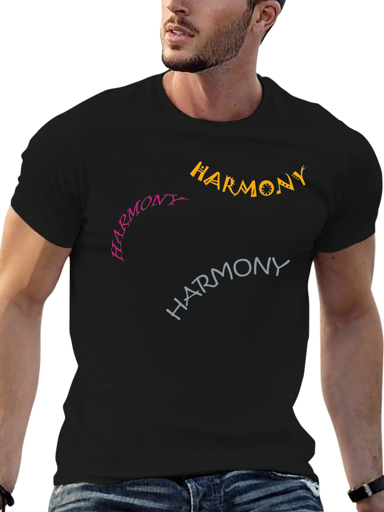 Harmony Tee - Graphic Design Black T-Shirt
