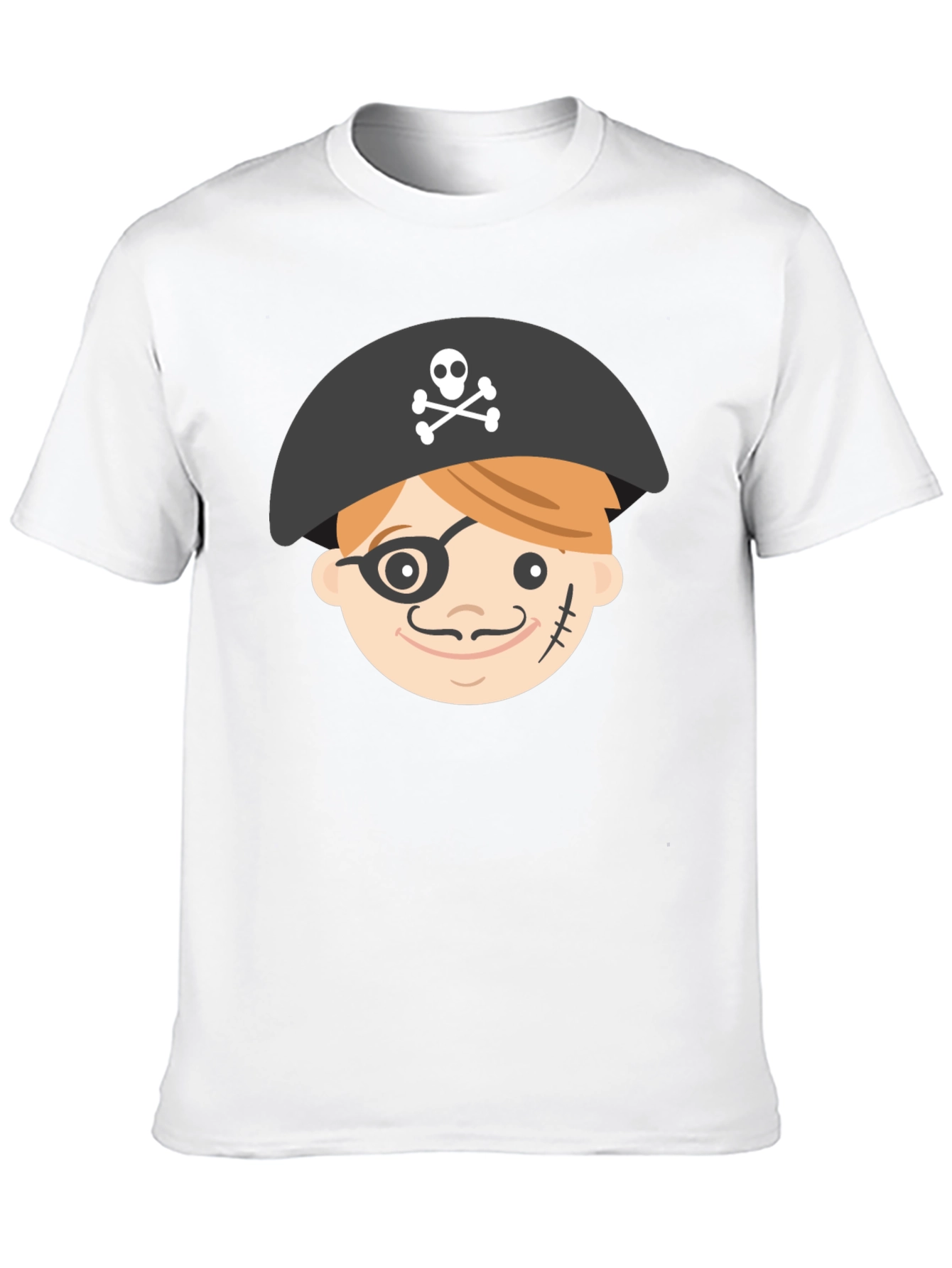 Pirate Cartoon Graphic Black T-Shirt