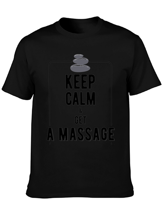 Keep Calm & Get a Massage Black Graphic Tee