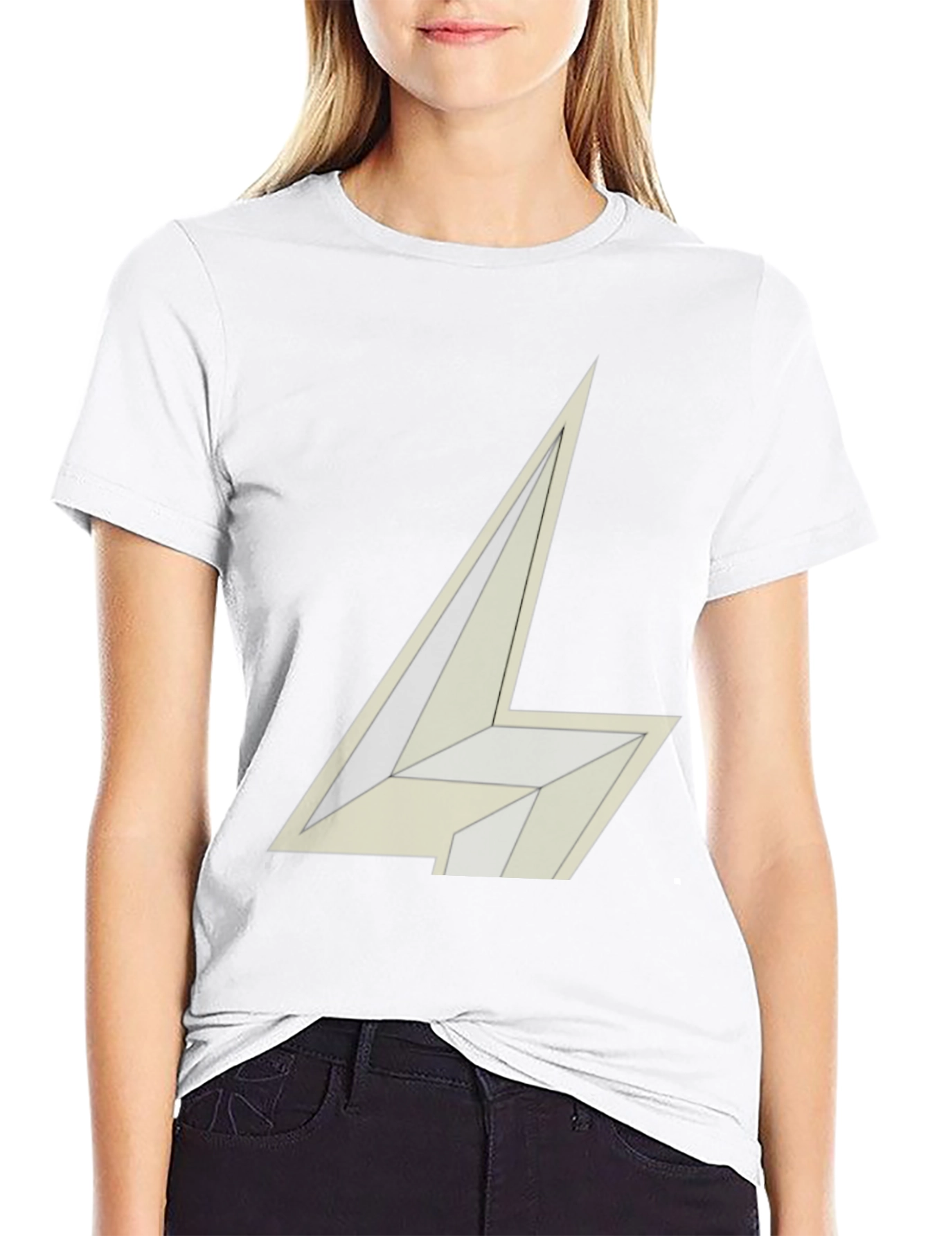 Abstract Geometric Design Black T-Shirt