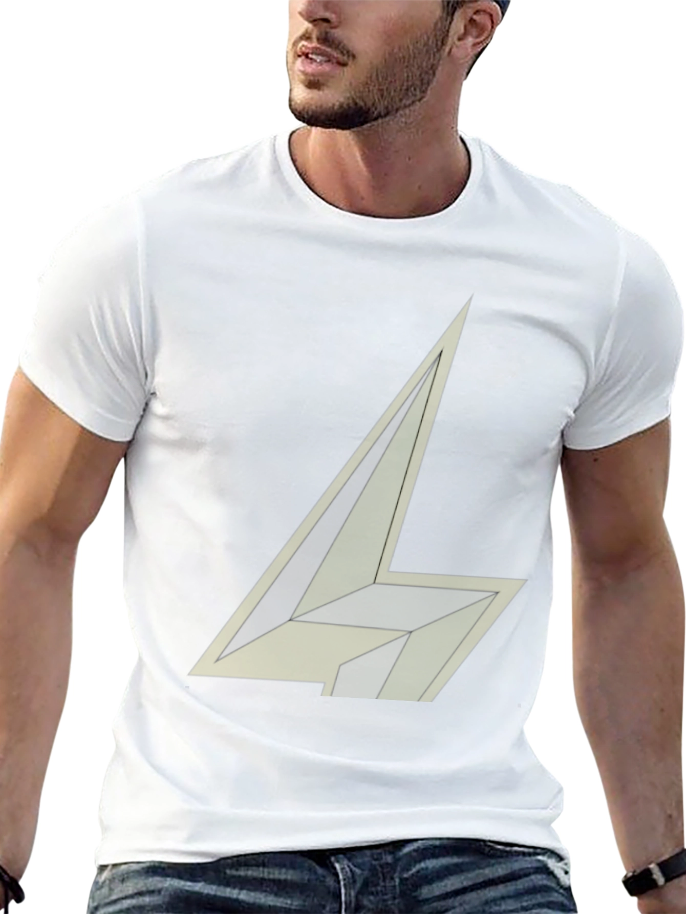 Abstract Geometric Design Black T-Shirt