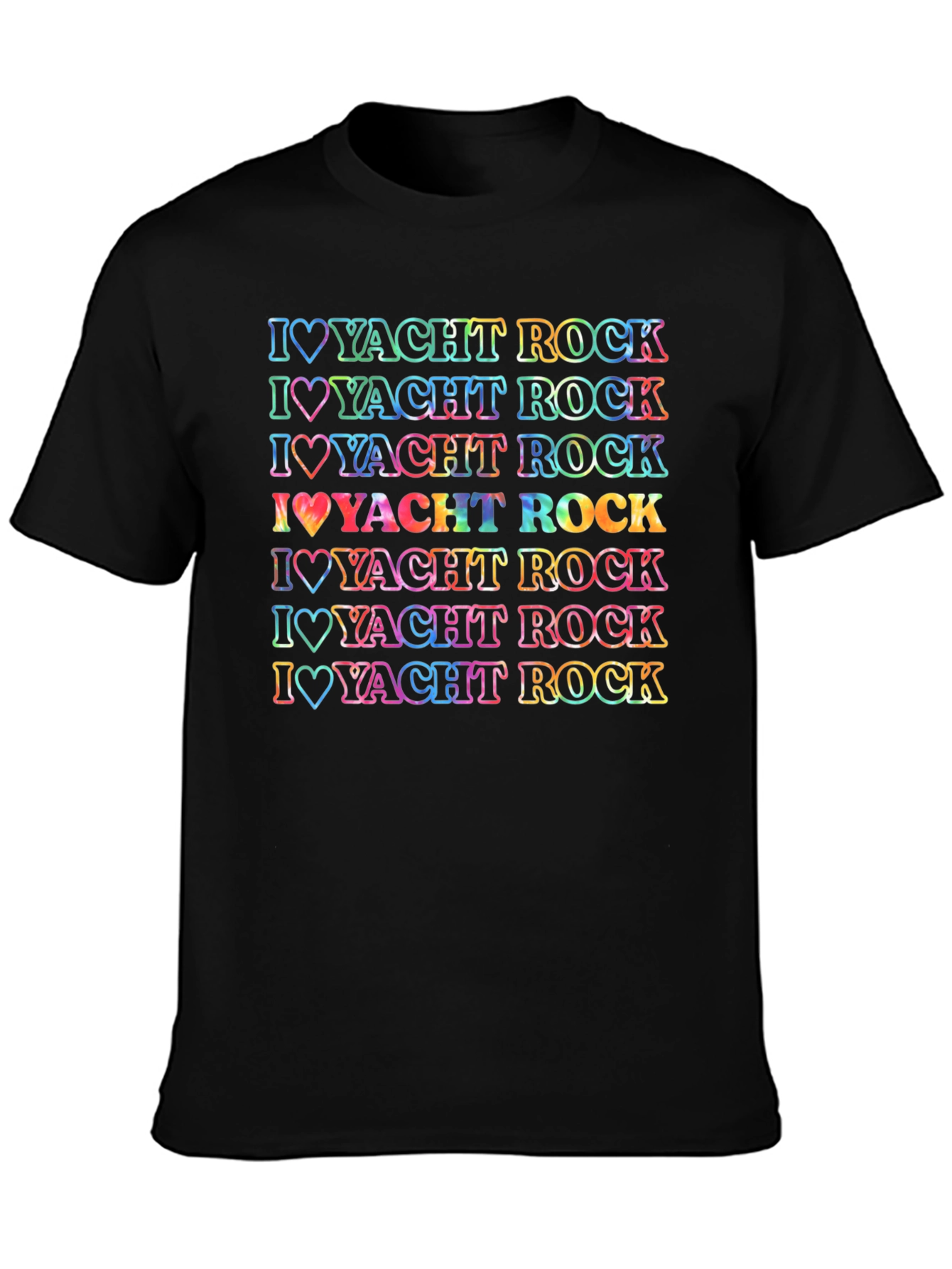 I Love Yacht Rock Retro Rainbow Graphic Tee
