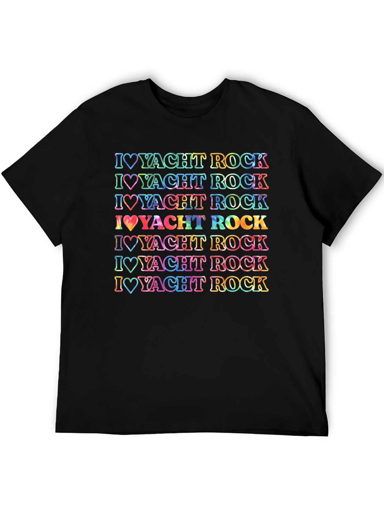 I Love Yacht Rock Retro Rainbow Graphic Tee