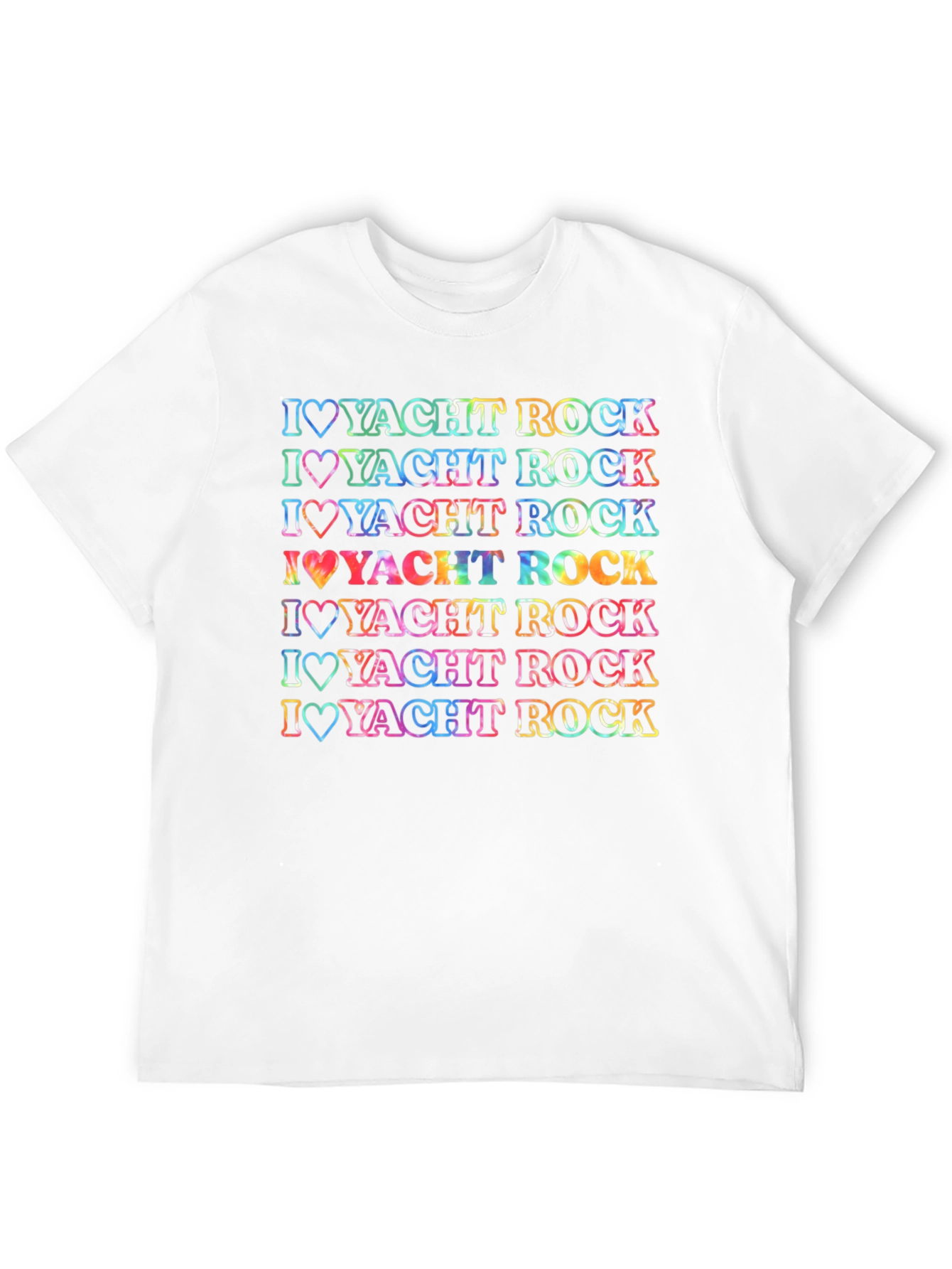 I Love Yacht Rock Retro Rainbow Graphic Tee