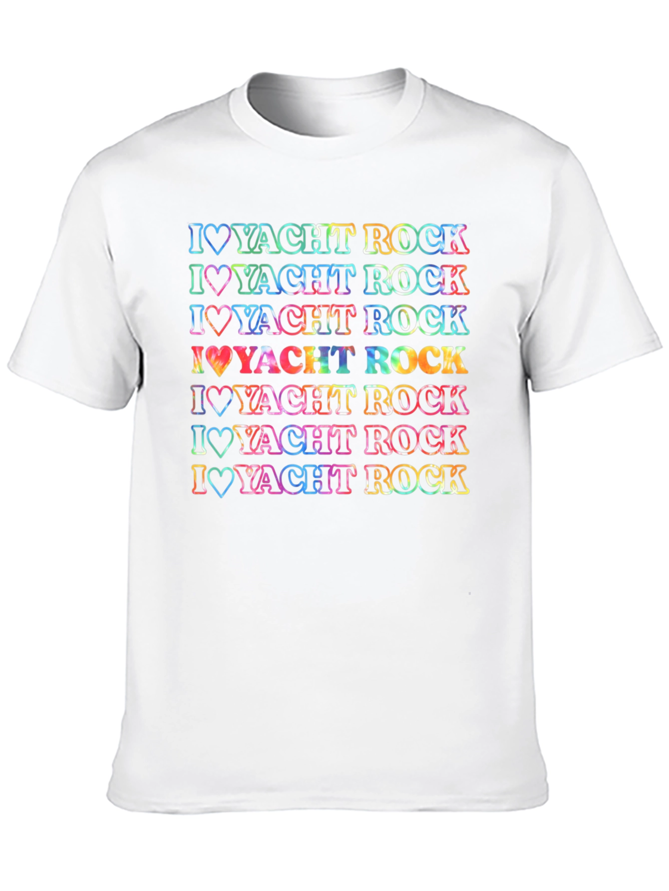 I Love Yacht Rock Retro Rainbow Graphic Tee