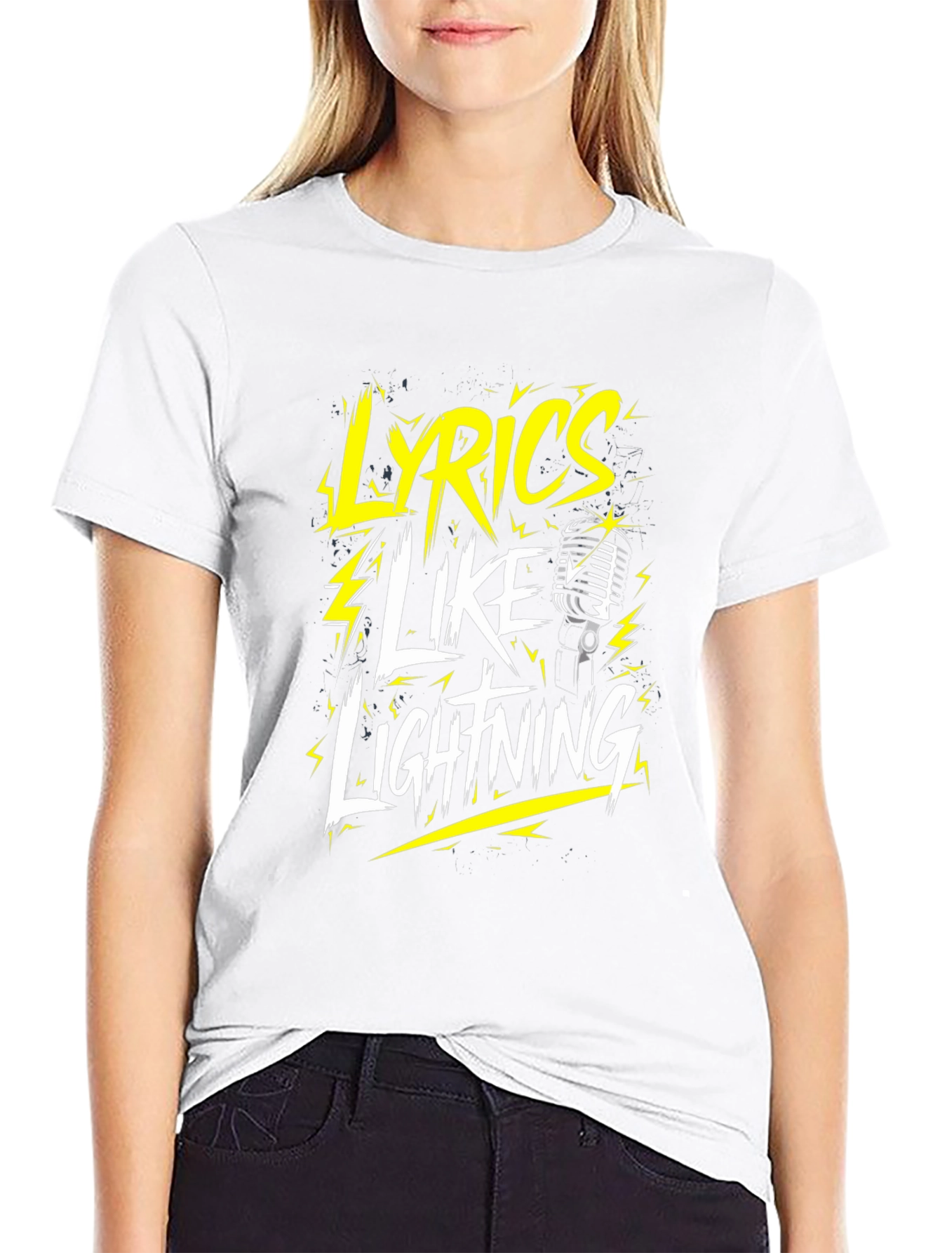 Lyrics Like Lightning Graphic T-Shirt - Black