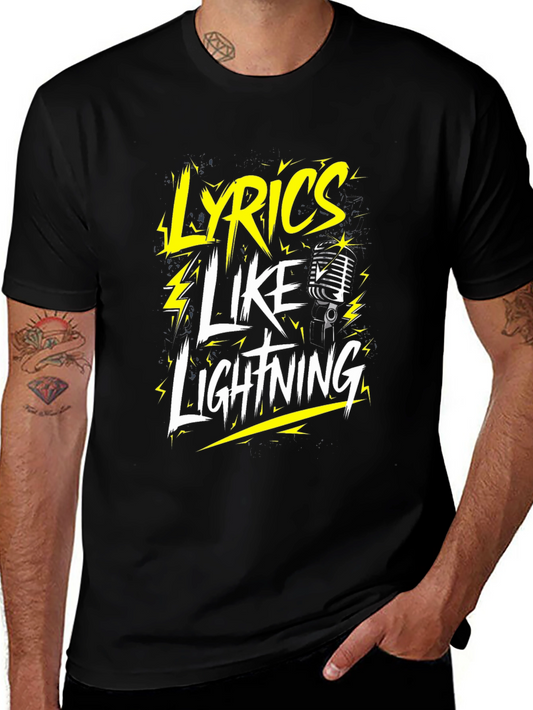 Lyrics Like Lightning Graphic T-Shirt - Black