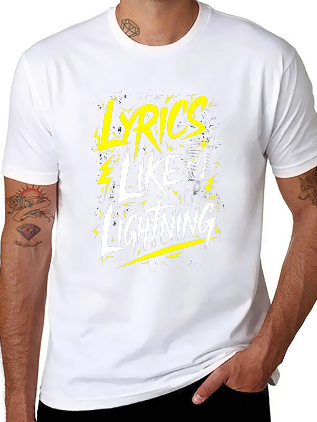 Lyrics Like Lightning Graphic T-Shirt - Black