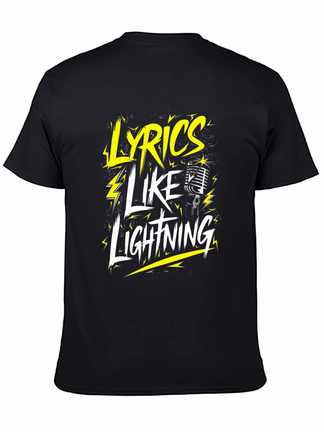 Lyrics Like Lightning Graphic T-Shirt - Black