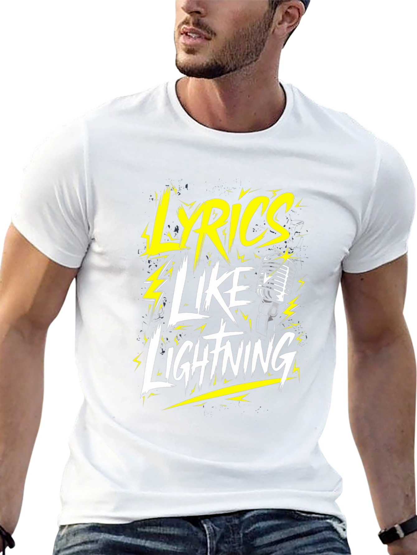 Lyrics Like Lightning Graphic T-Shirt - Black