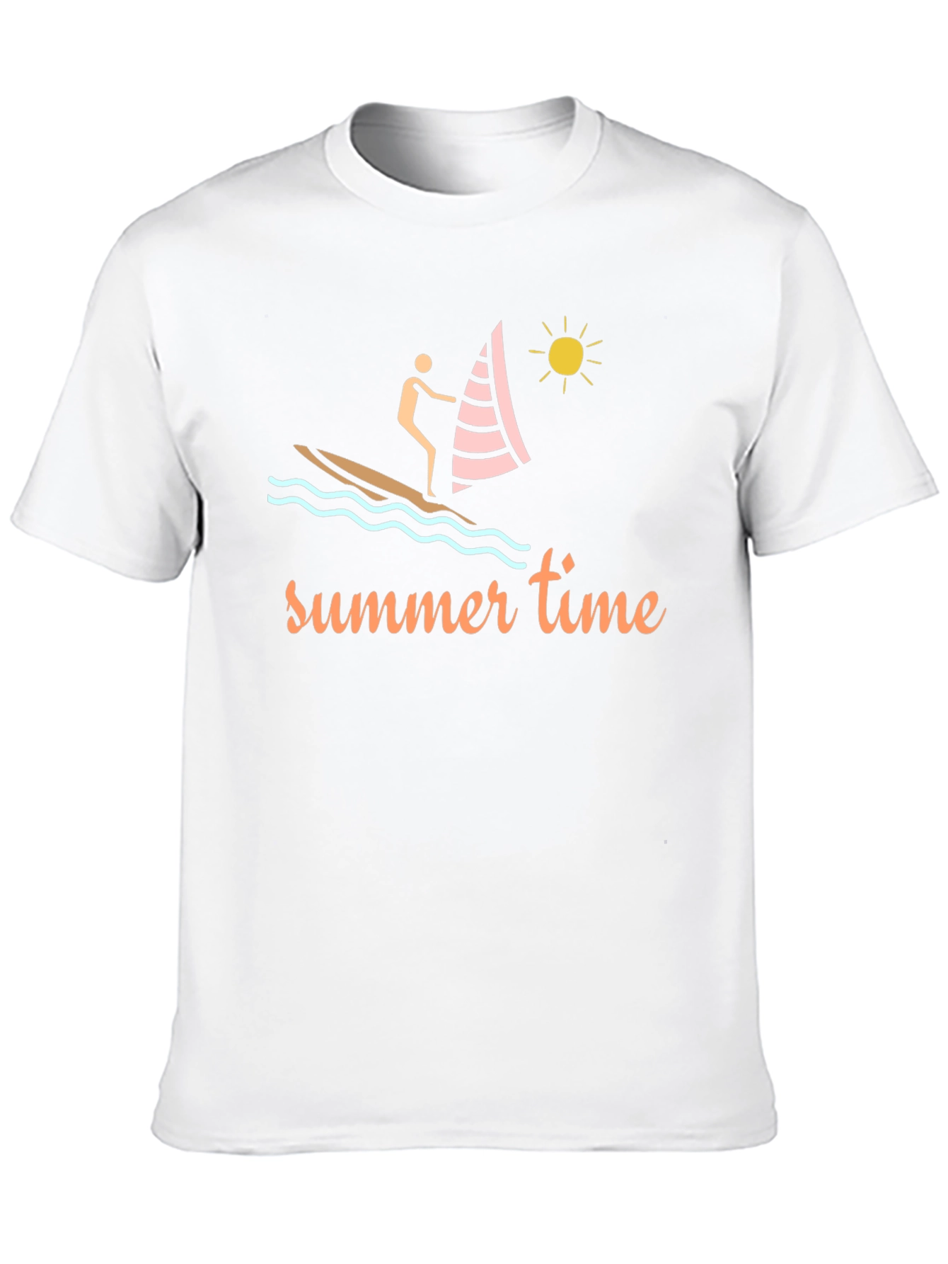 Summer Time Black T-Shirt with Sailboat Design