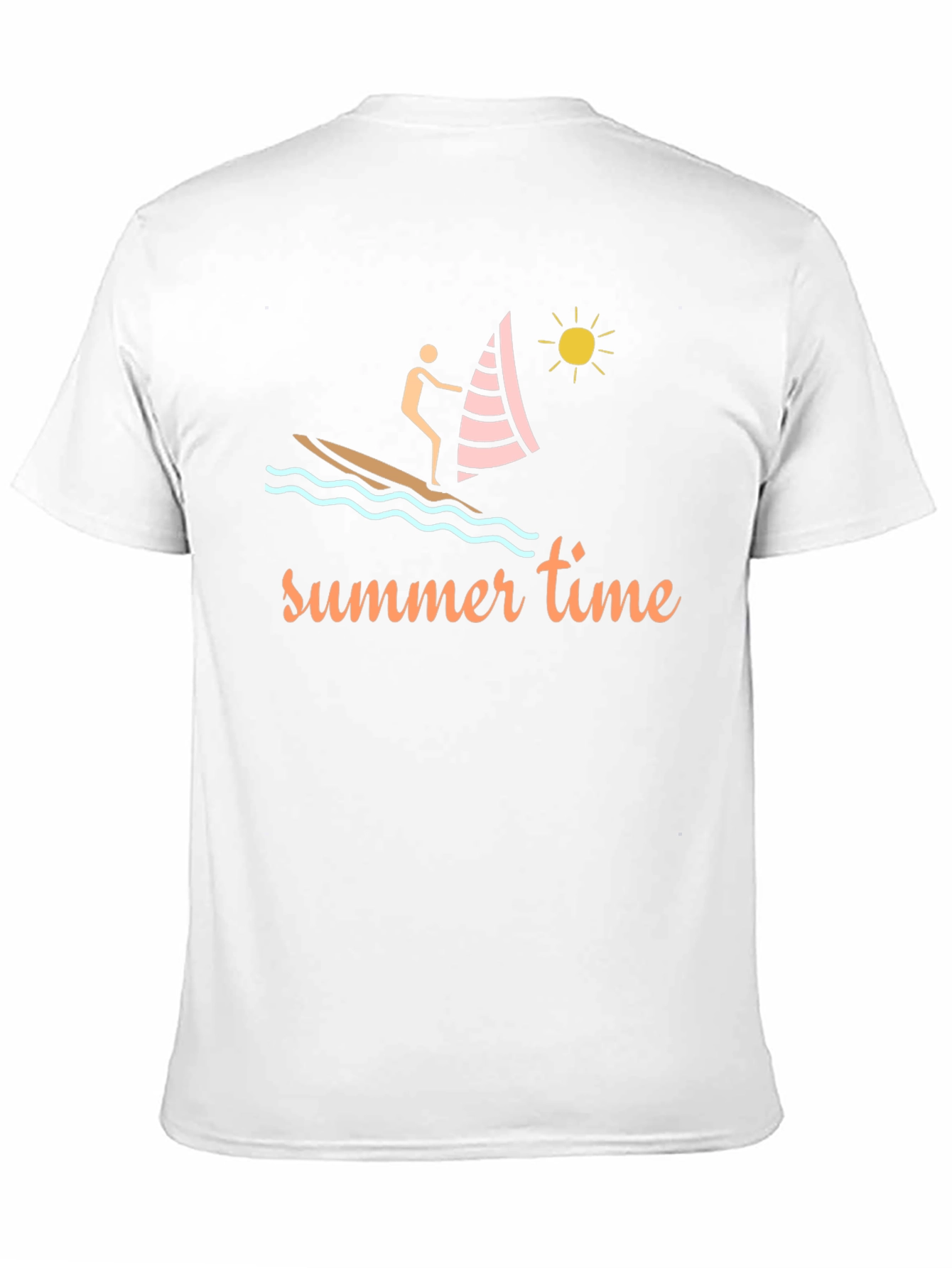 Summer Time Black T-Shirt with Sailboat Design