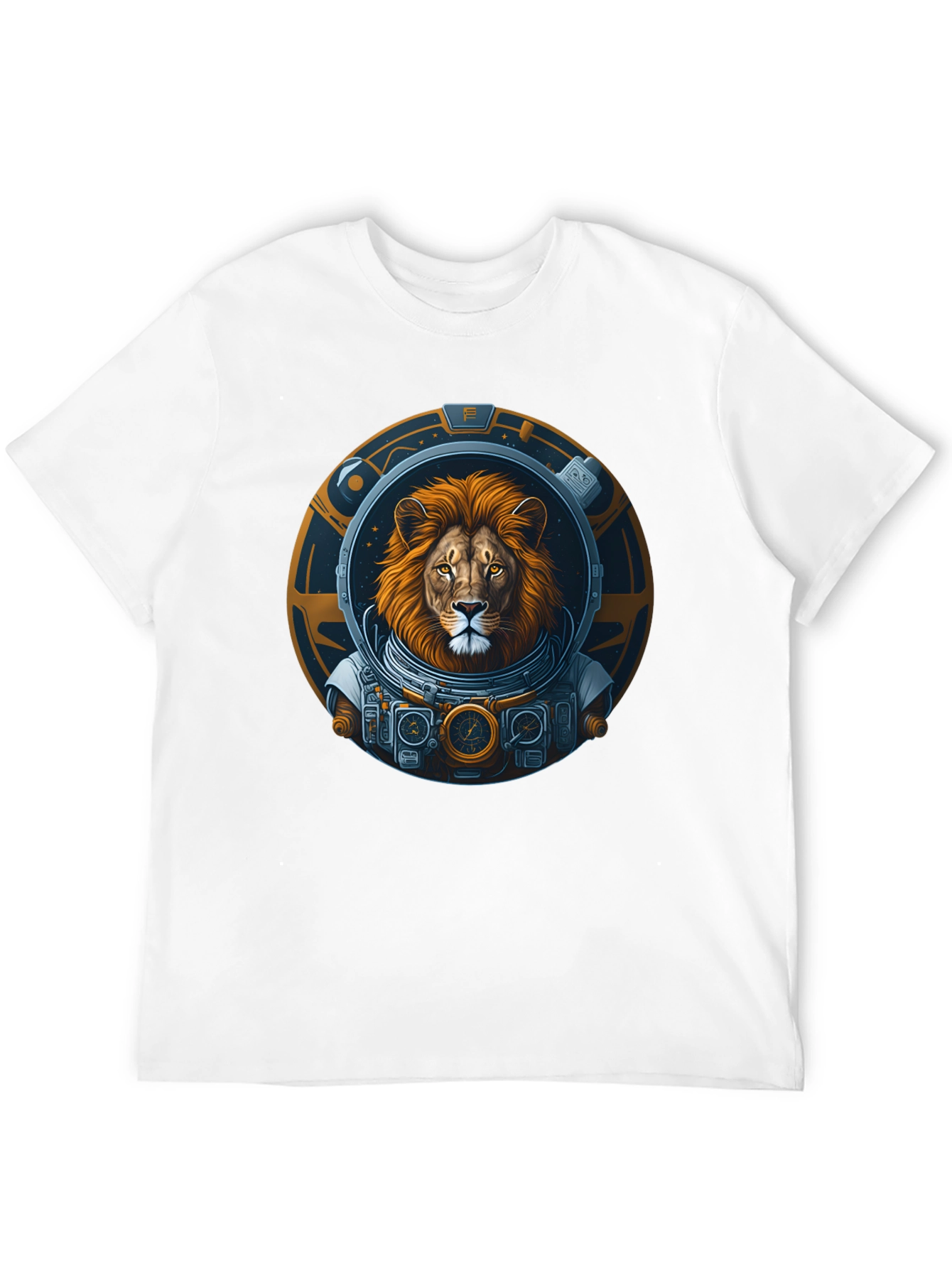 Lion Astronaut Graphic T-Shirt - Unique Space Design
