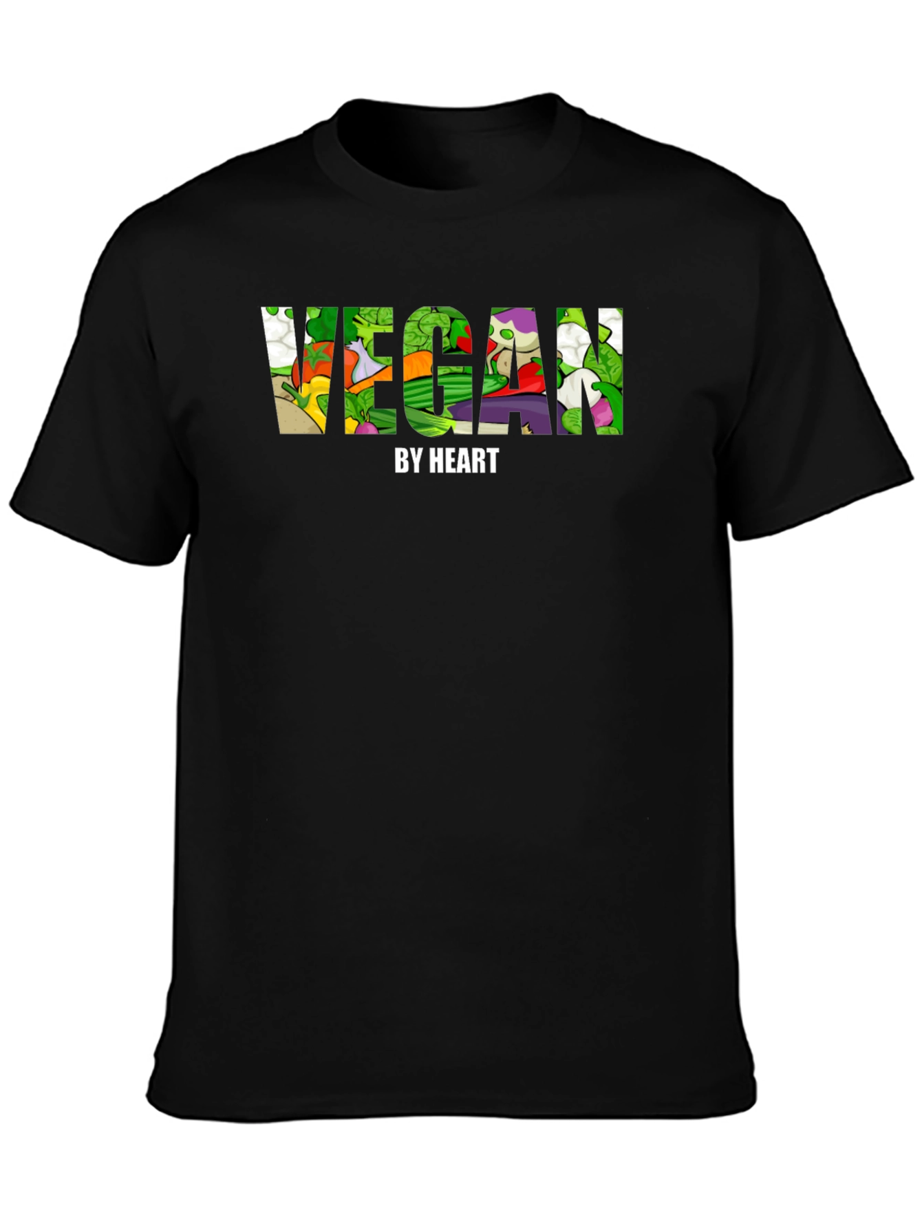 Vegan By Heart Graphic Tee - Mens Black T-Shirt