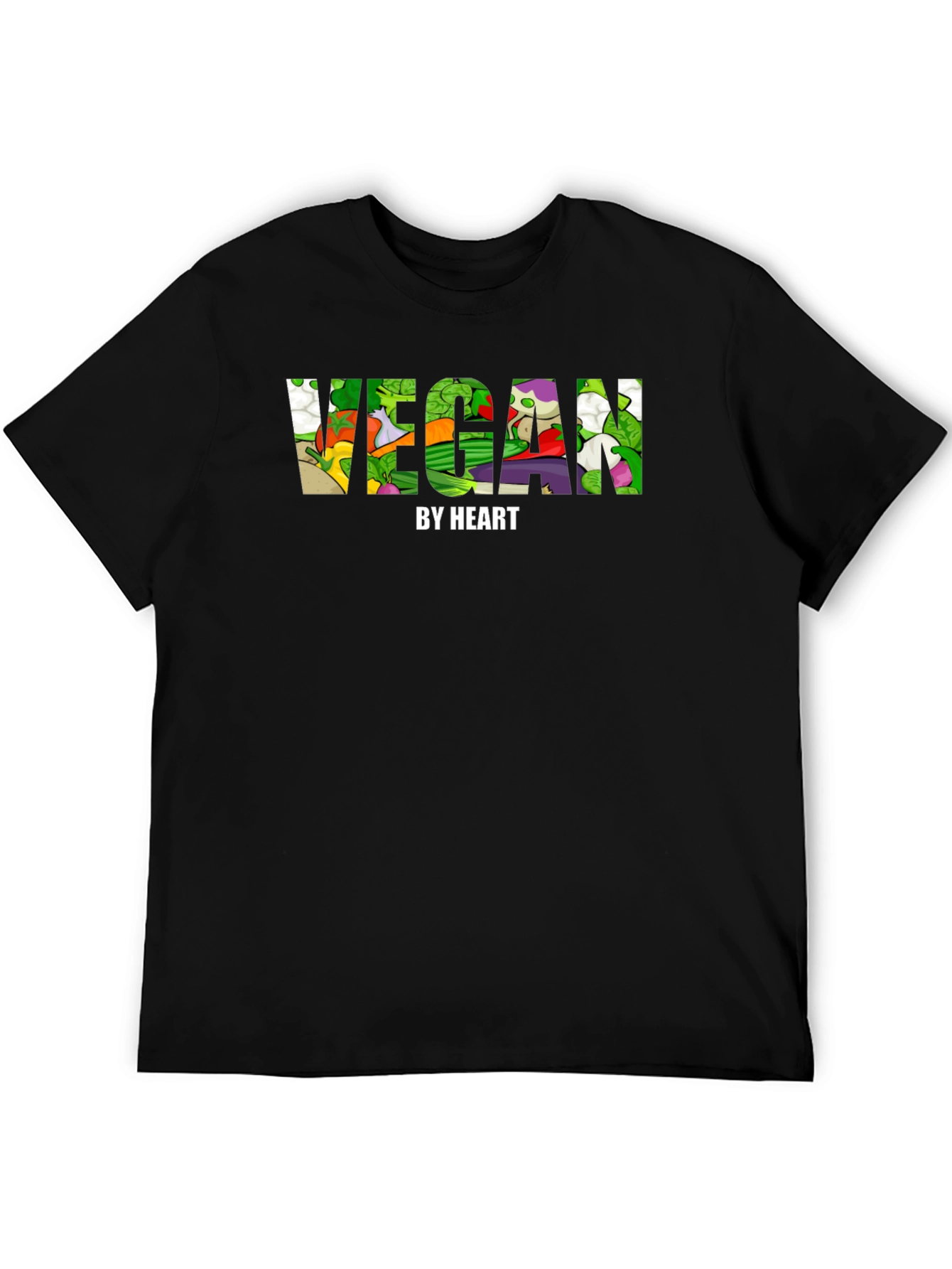 Vegan By Heart Graphic Tee - Mens Black T-Shirt