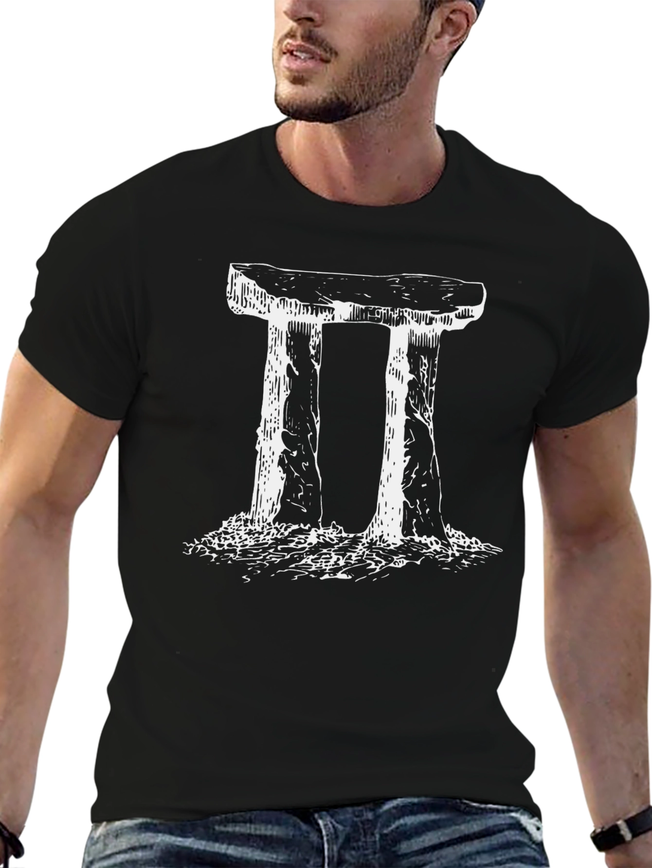 Stonehenge Graphic Tee - Black Cotton T-Shirt