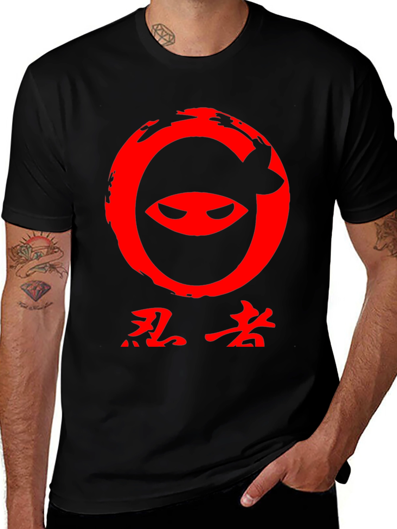 Ninja Graphic Tee - Red on Black