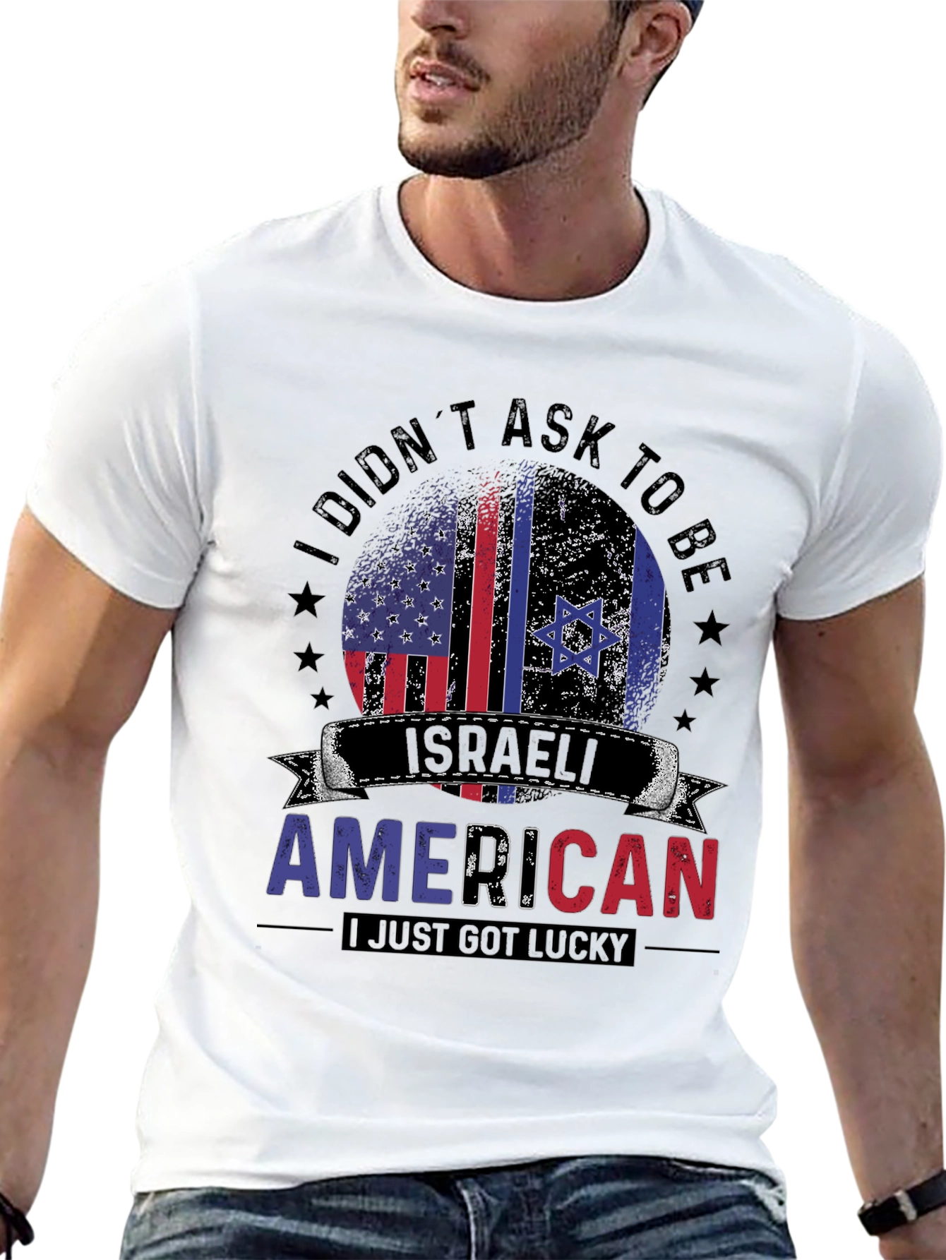 Israeli American T-Shirt - Lucky Israel USA Pride