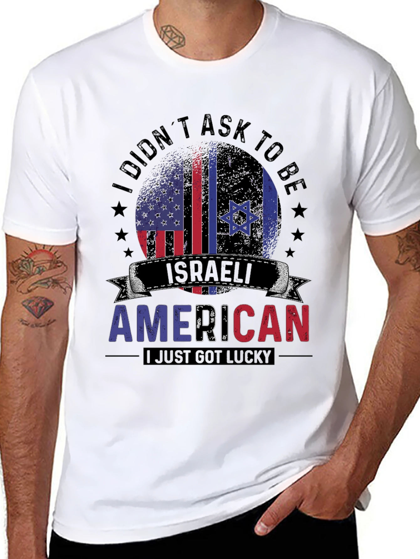 Israeli American T-Shirt - Lucky Israel USA Pride