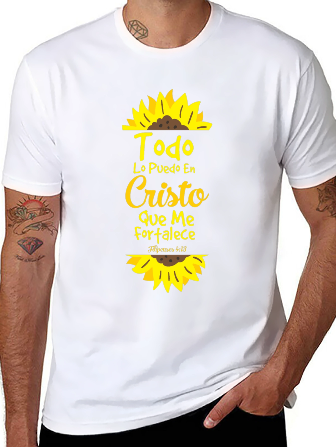 Todo Lo Puedo En Cristo Sunflower T-Shirt