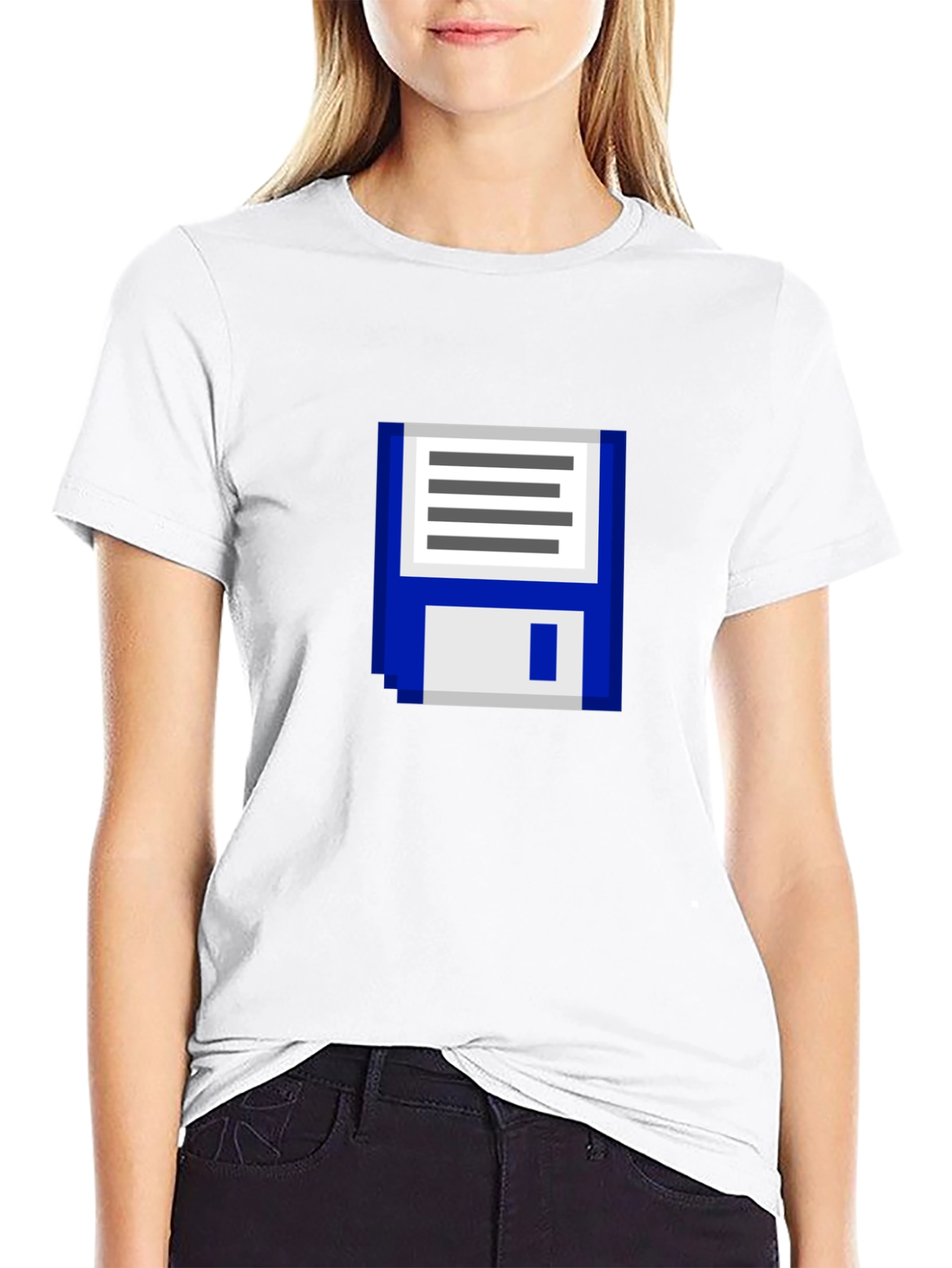 Pixel Floppy Disk T-Shirt - Retro Tech Style