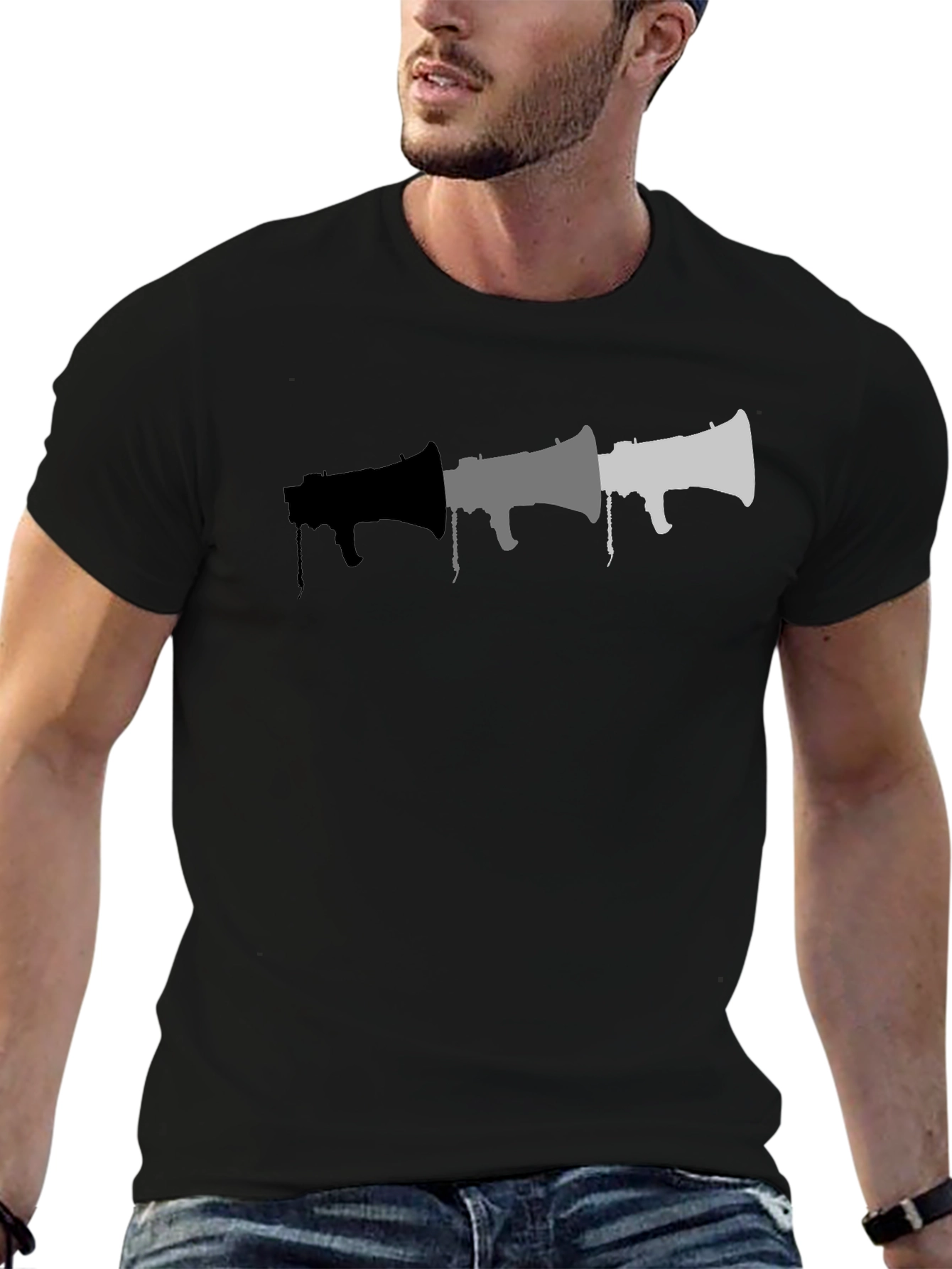 Graphic Megaphone T-Shirt - Black