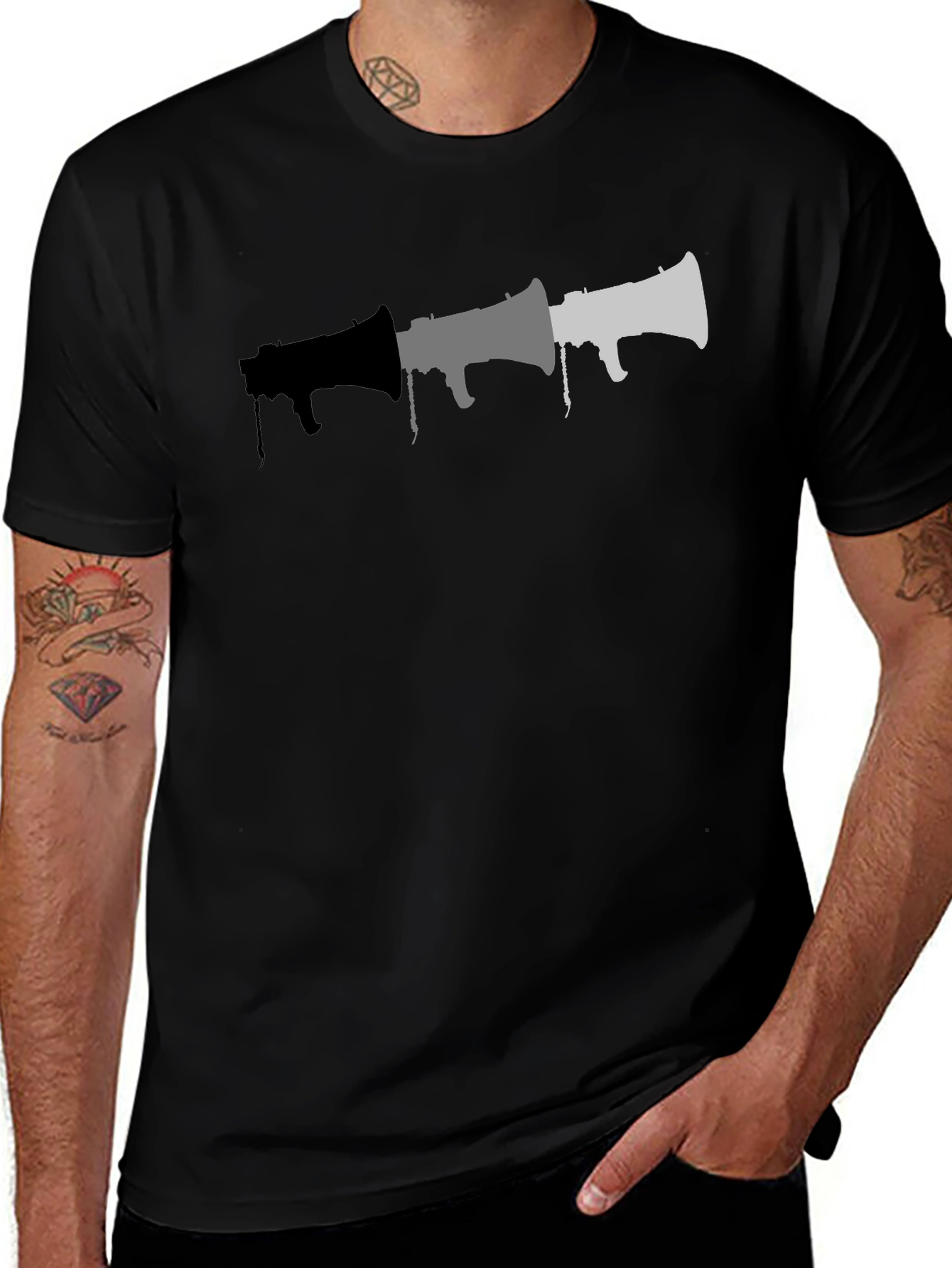 Graphic Megaphone T-Shirt - Black
