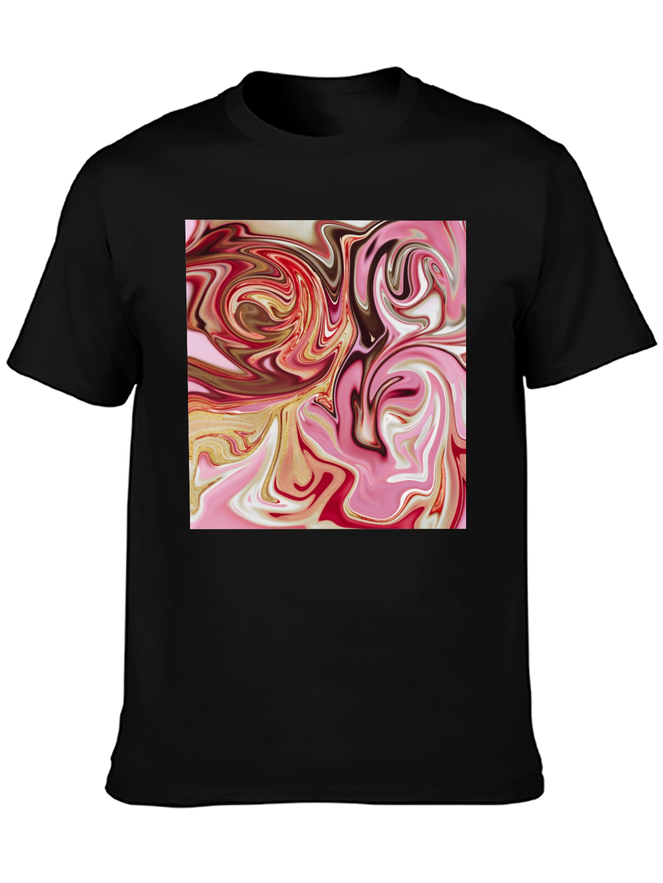 Abstract Swirl Graphic Tee - Black