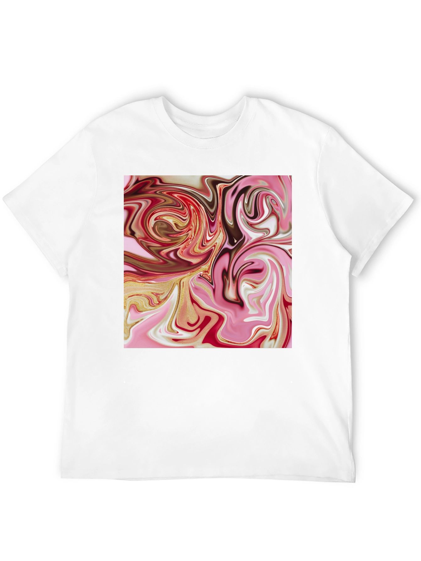 Abstract Swirl Graphic Tee - Black