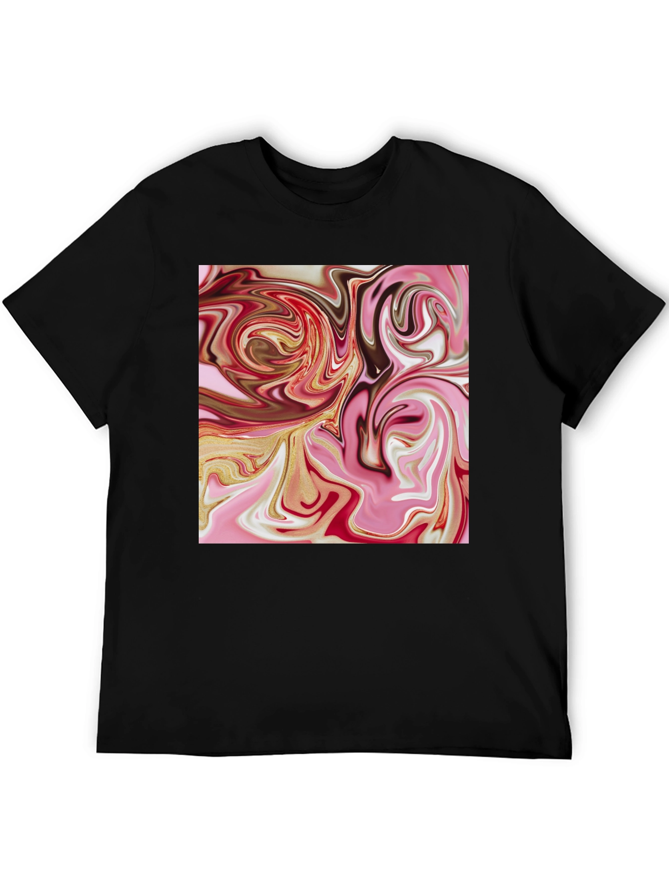 Abstract Swirl Graphic Tee - Black