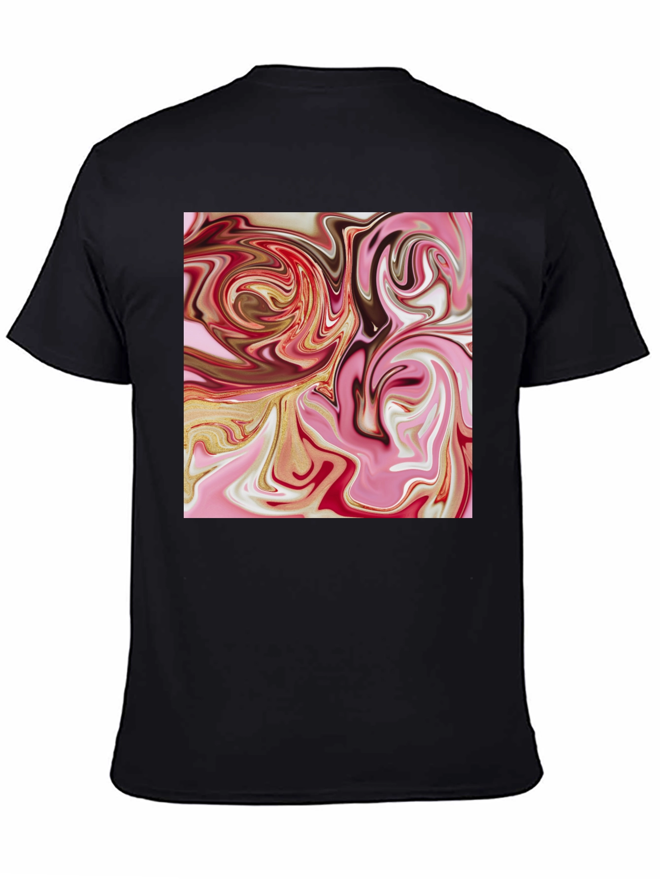 Abstract Swirl Graphic Tee - Black