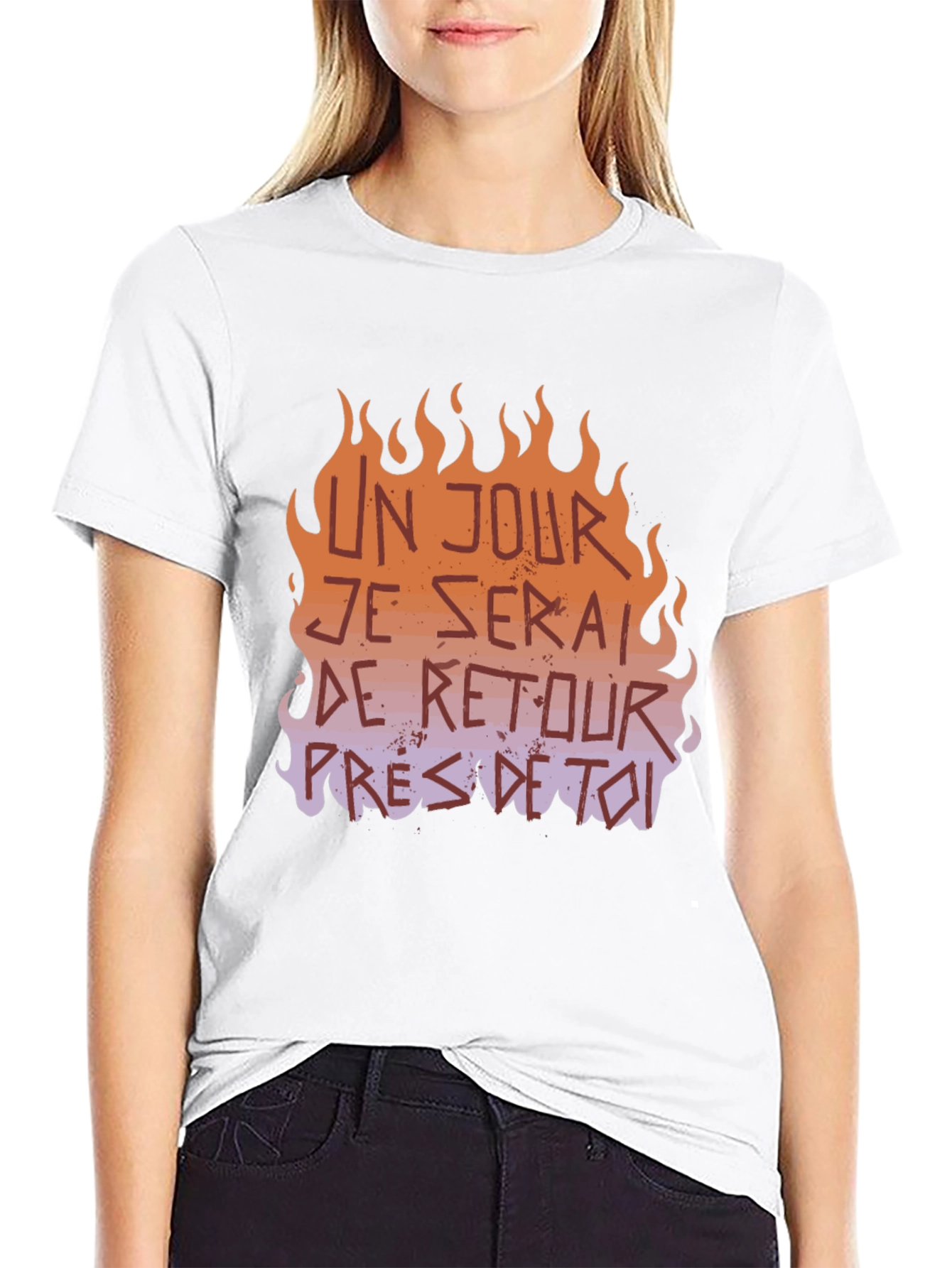 Fiery French Slogan Graphic Tee
