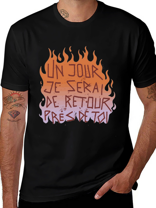 Fiery French Slogan Graphic Tee