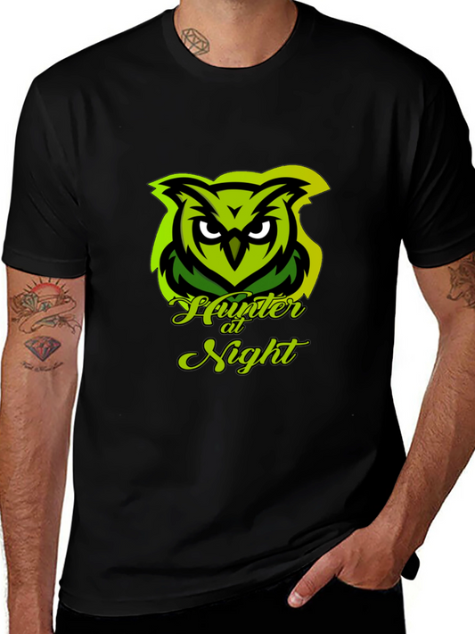 Hunter at Night Owl Graphic Tee - Black Cotton
