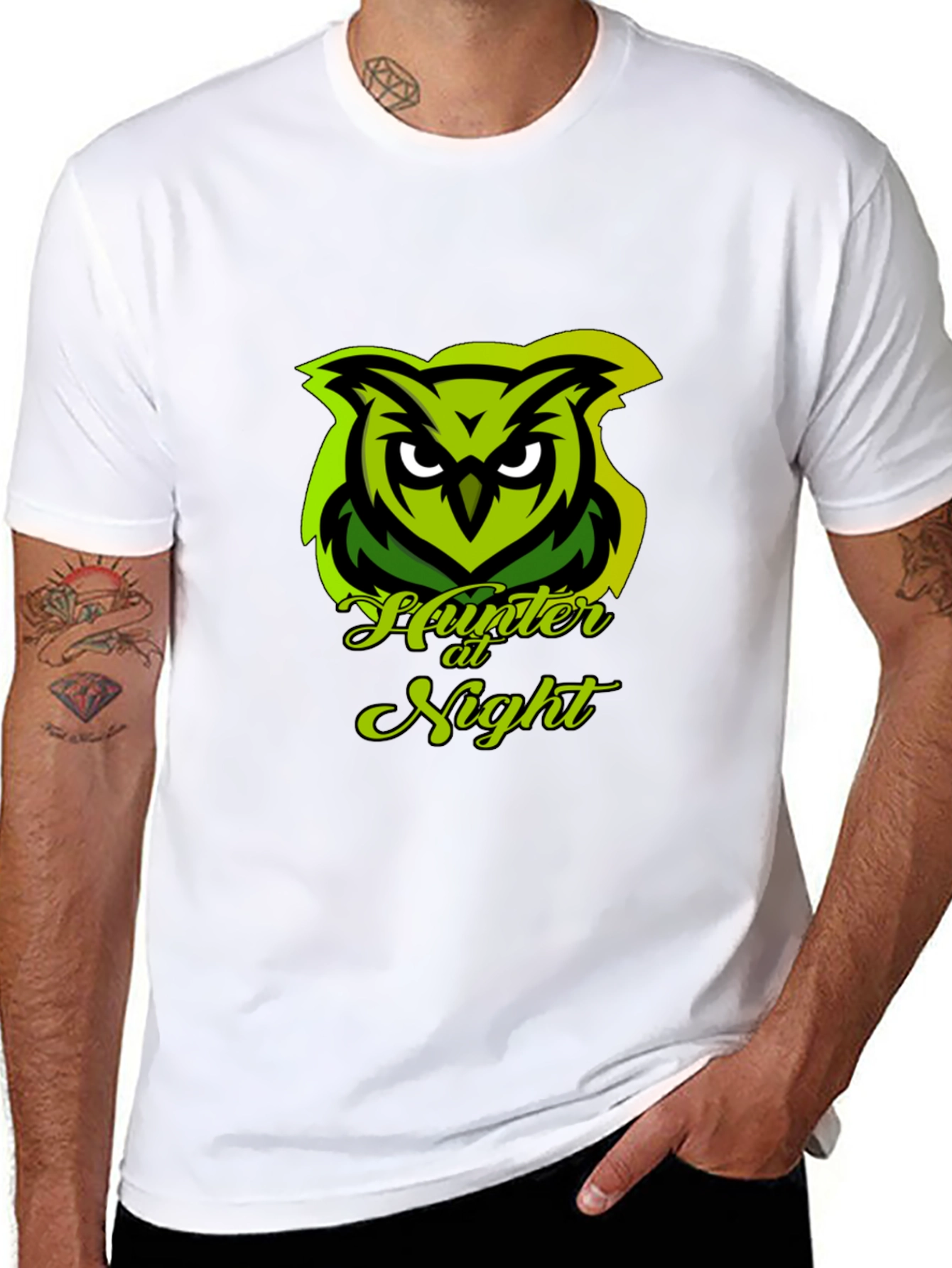Hunter at Night Owl Graphic Tee - Black Cotton