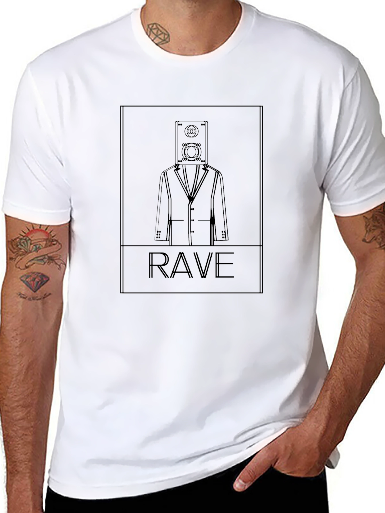 Speaker Head Rave T-Shirt - Unique Graphic Tee