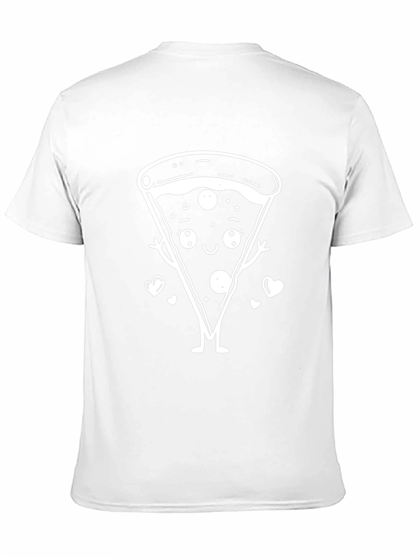 Cute Pizza Slice Graphic Tee - Black Cotton Shirt