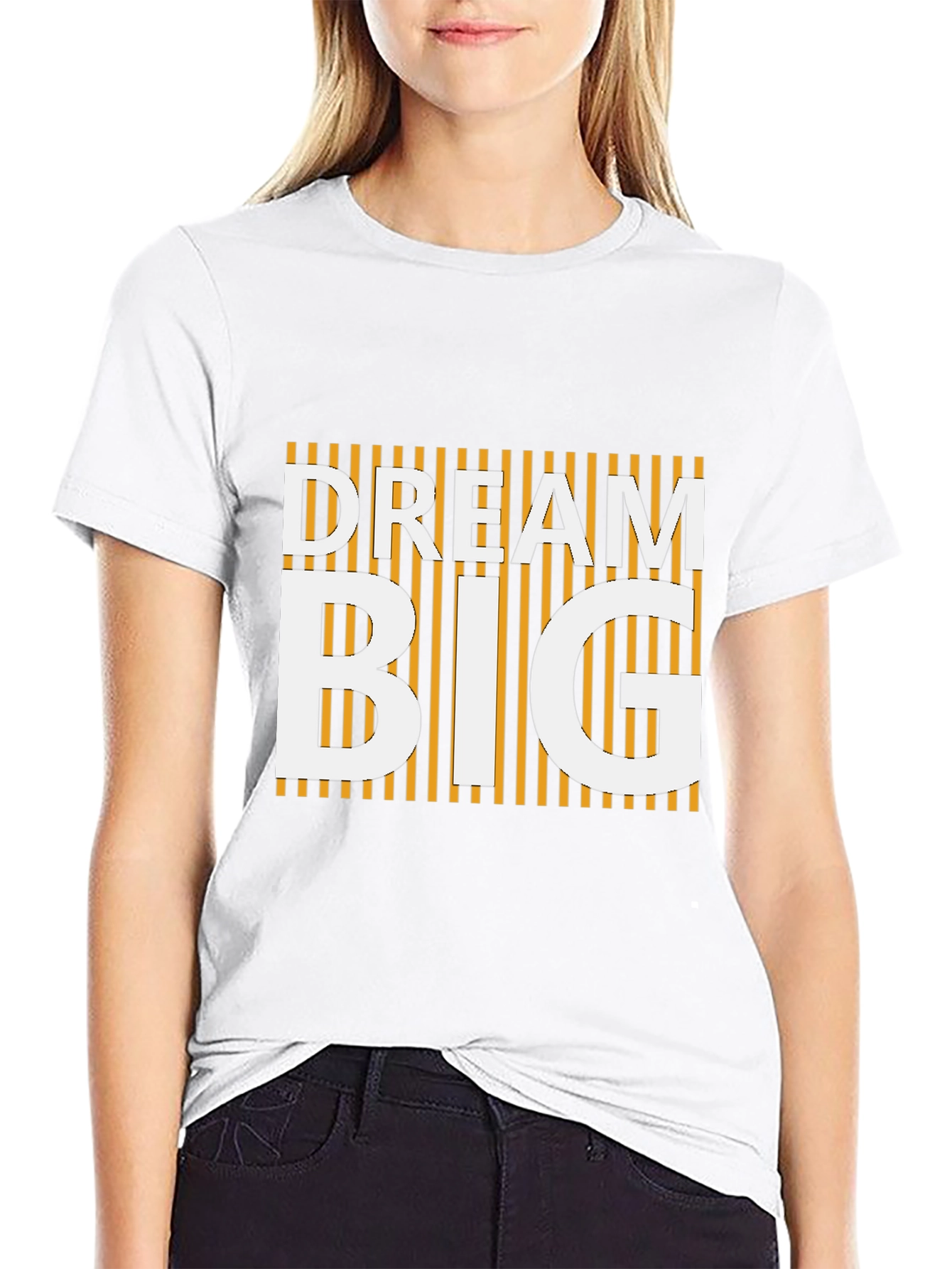 Dream Big Graphic Tee - Black Crew Neck