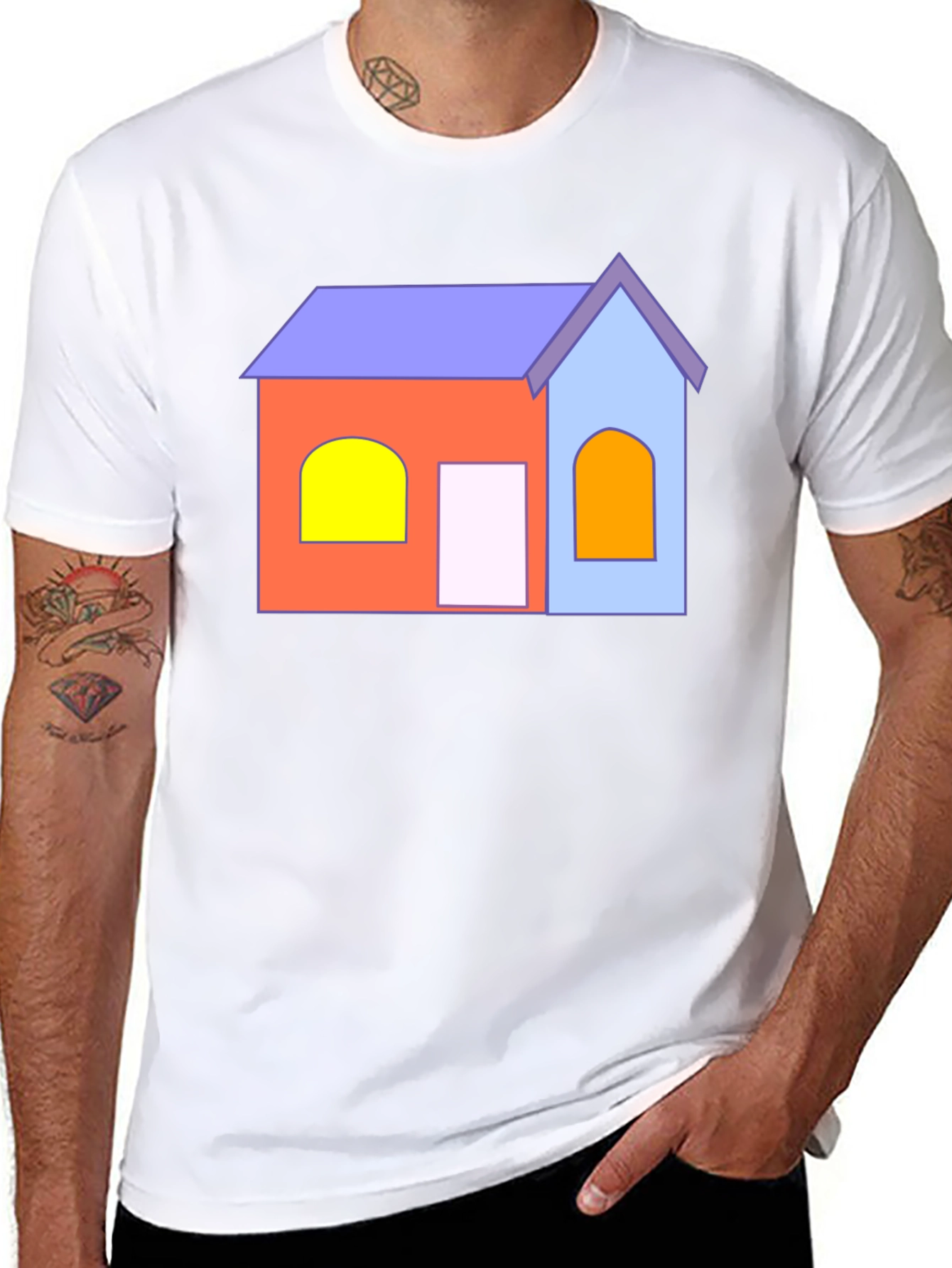 Cartoon House T-Shirt - Fun Graphic Tee