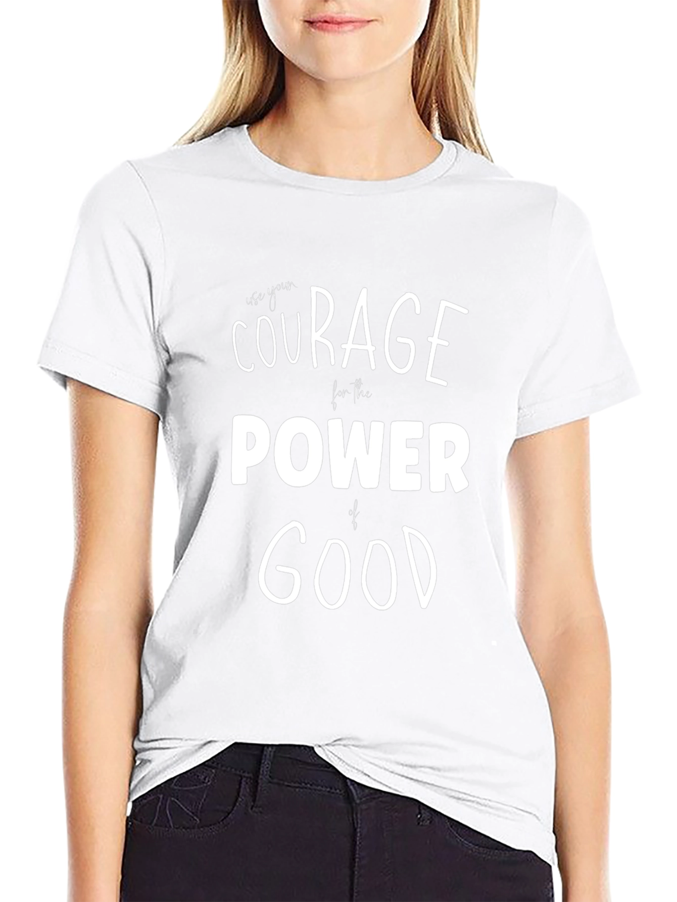 Courage Power Good Graphic T-Shirt - Black