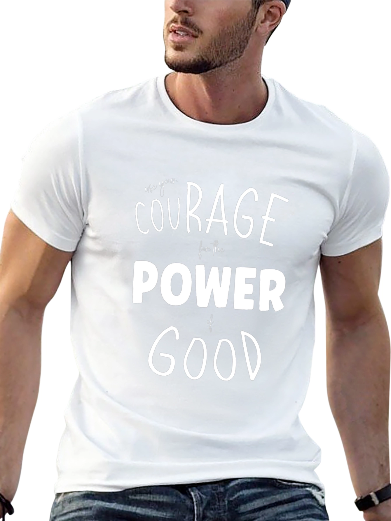 Courage Power Good Graphic T-Shirt - Black