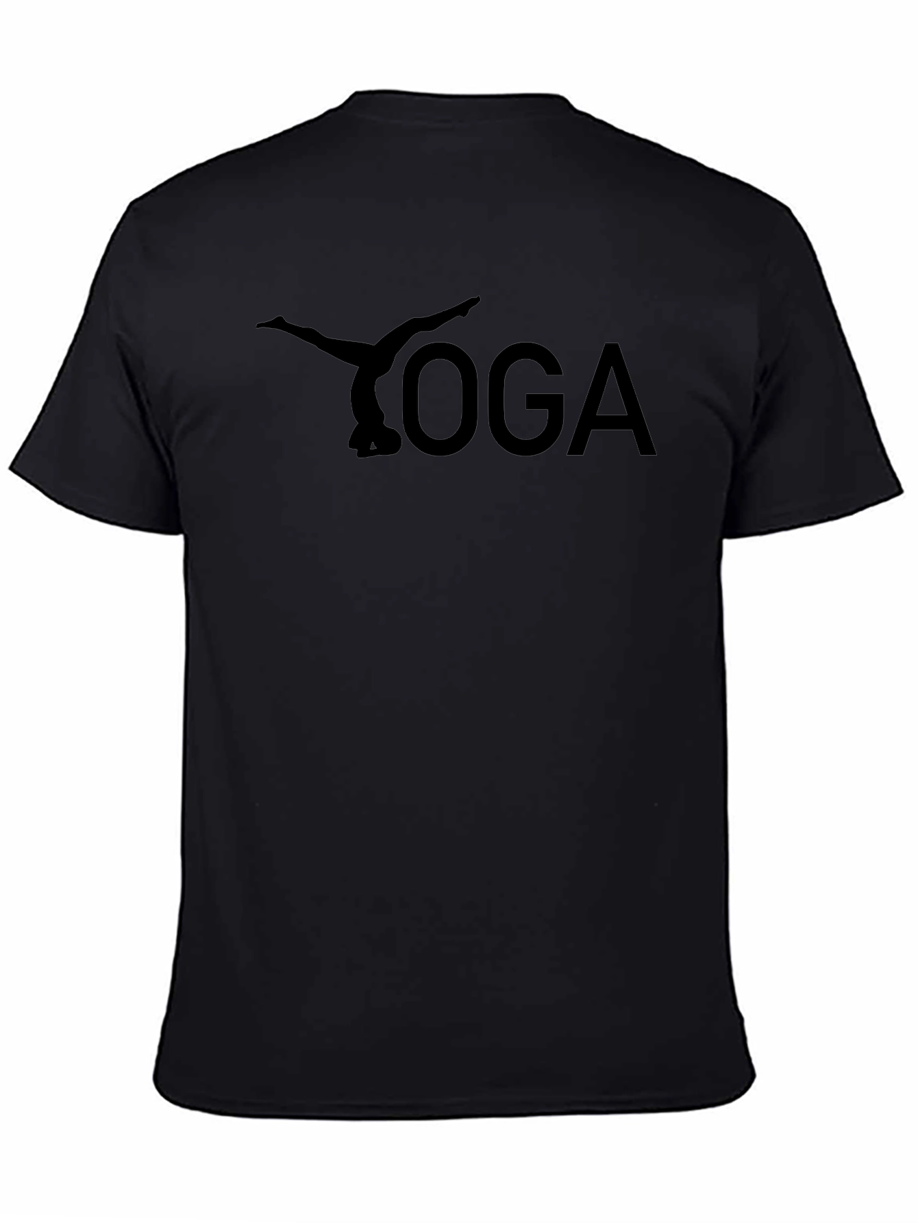 Yoga Pose Graphic Tee - Black Cotton Comfort