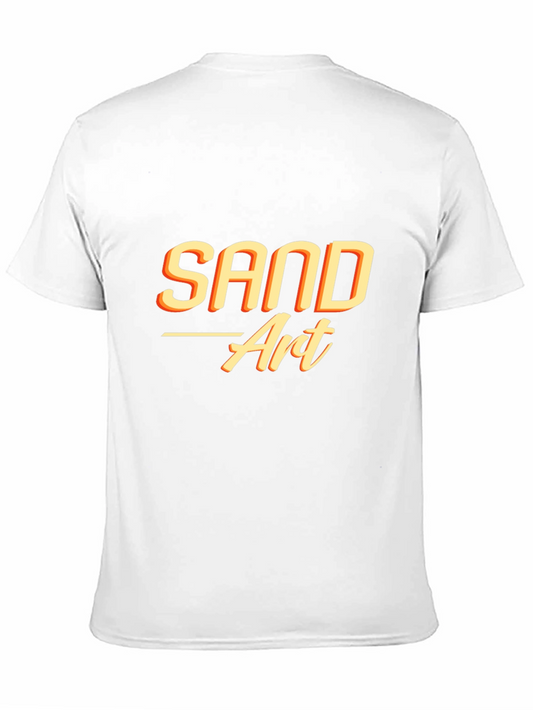 Sand Art Graphic T-Shirt - Casual Black Tee