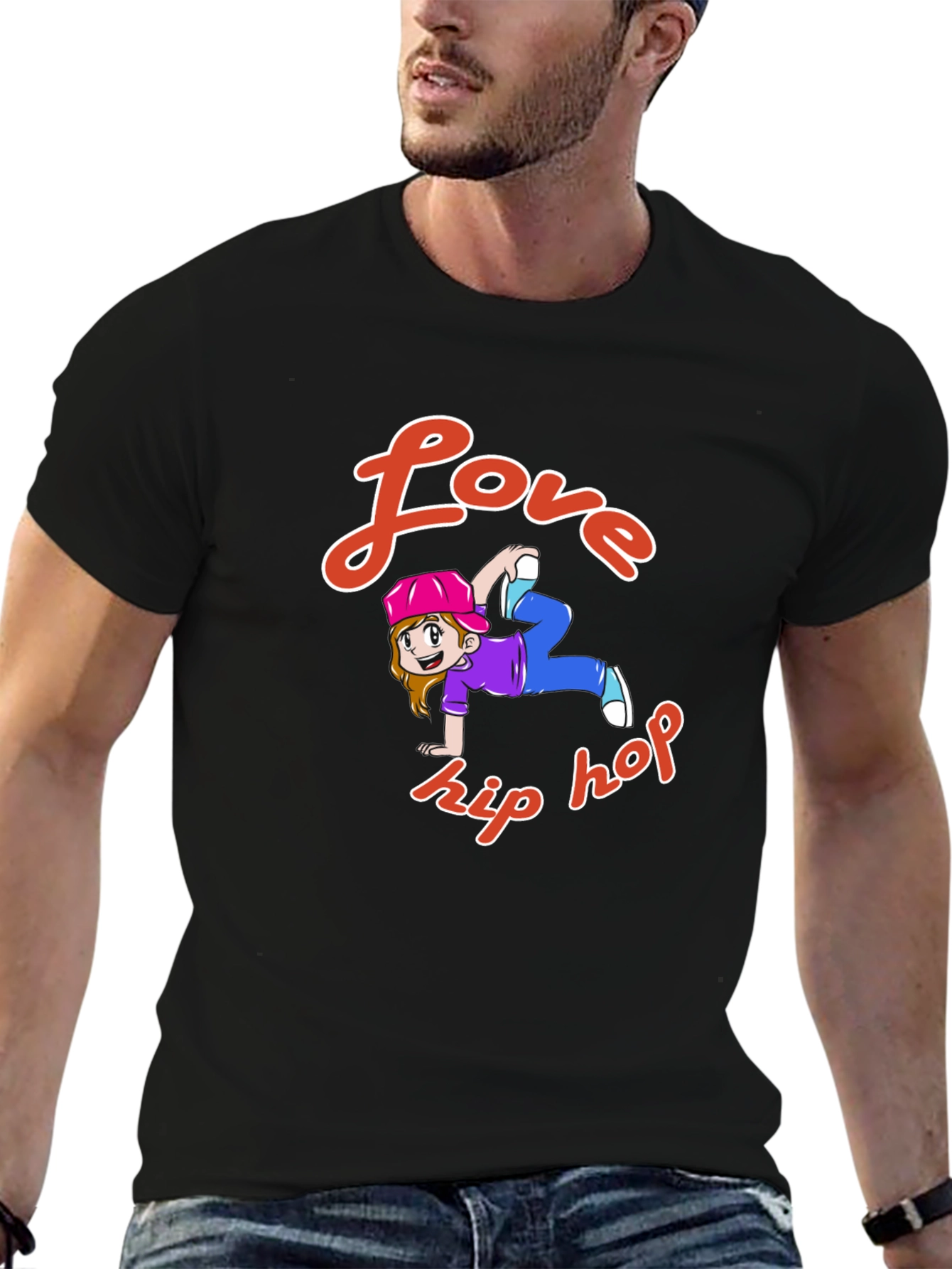 Love Hip Hop Graphic T-Shirt - Black Cotton Tee