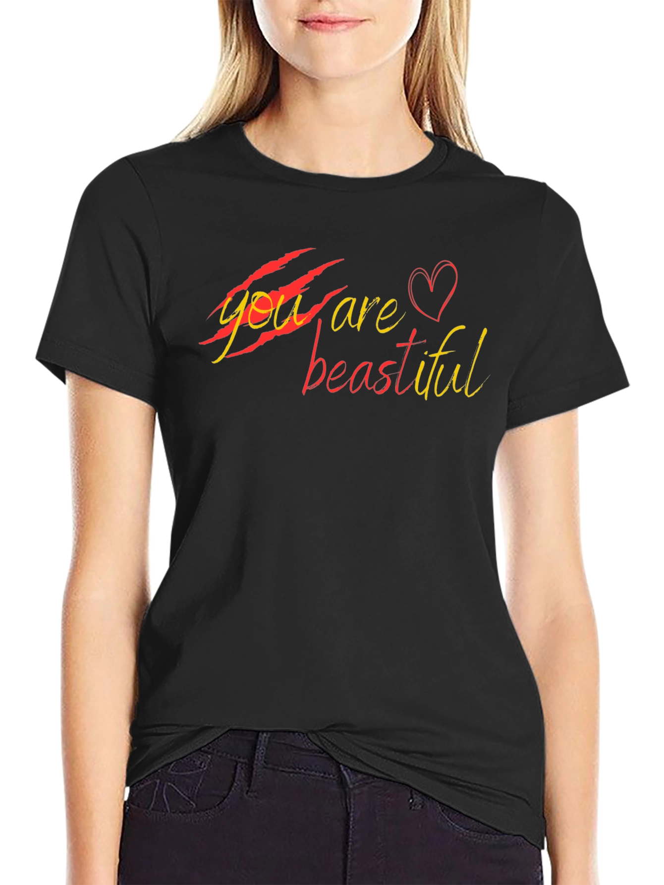 You Are Beautiful Graphic Black T-Shirt
