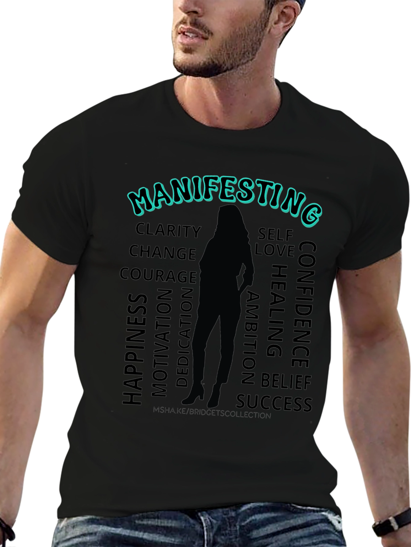 Manifesting Positive Vibes Black T-Shirt