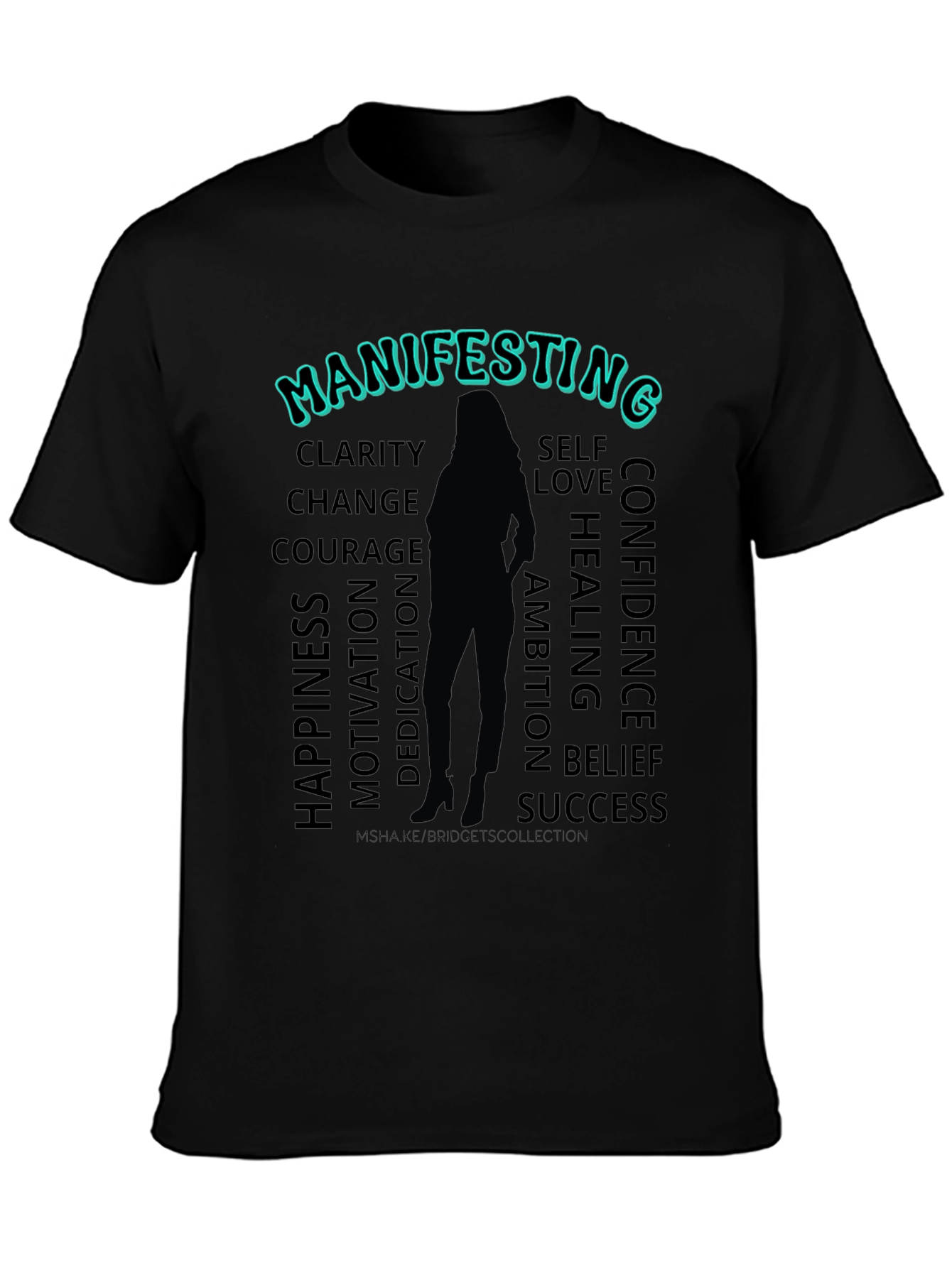 Manifesting Positive Vibes Black T-Shirt