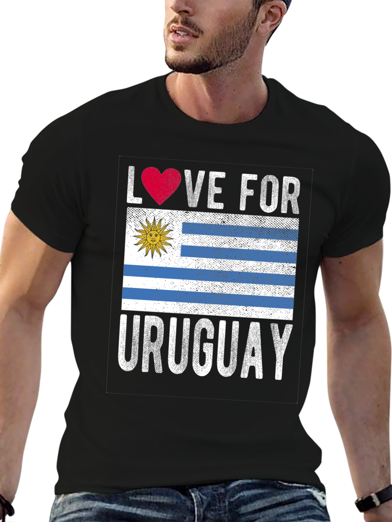 Love for Uruguay Flag Graphic T-Shirt