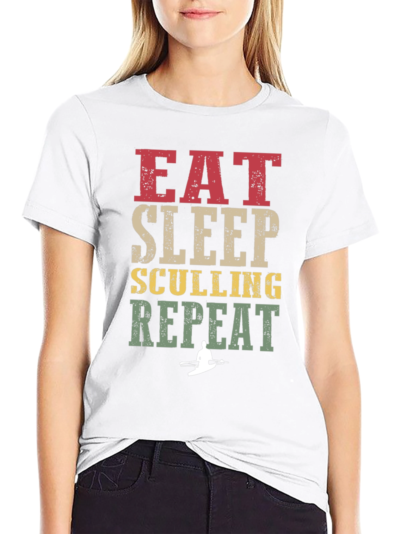 Eat Sleep Sculling Repeat Graphic Tee